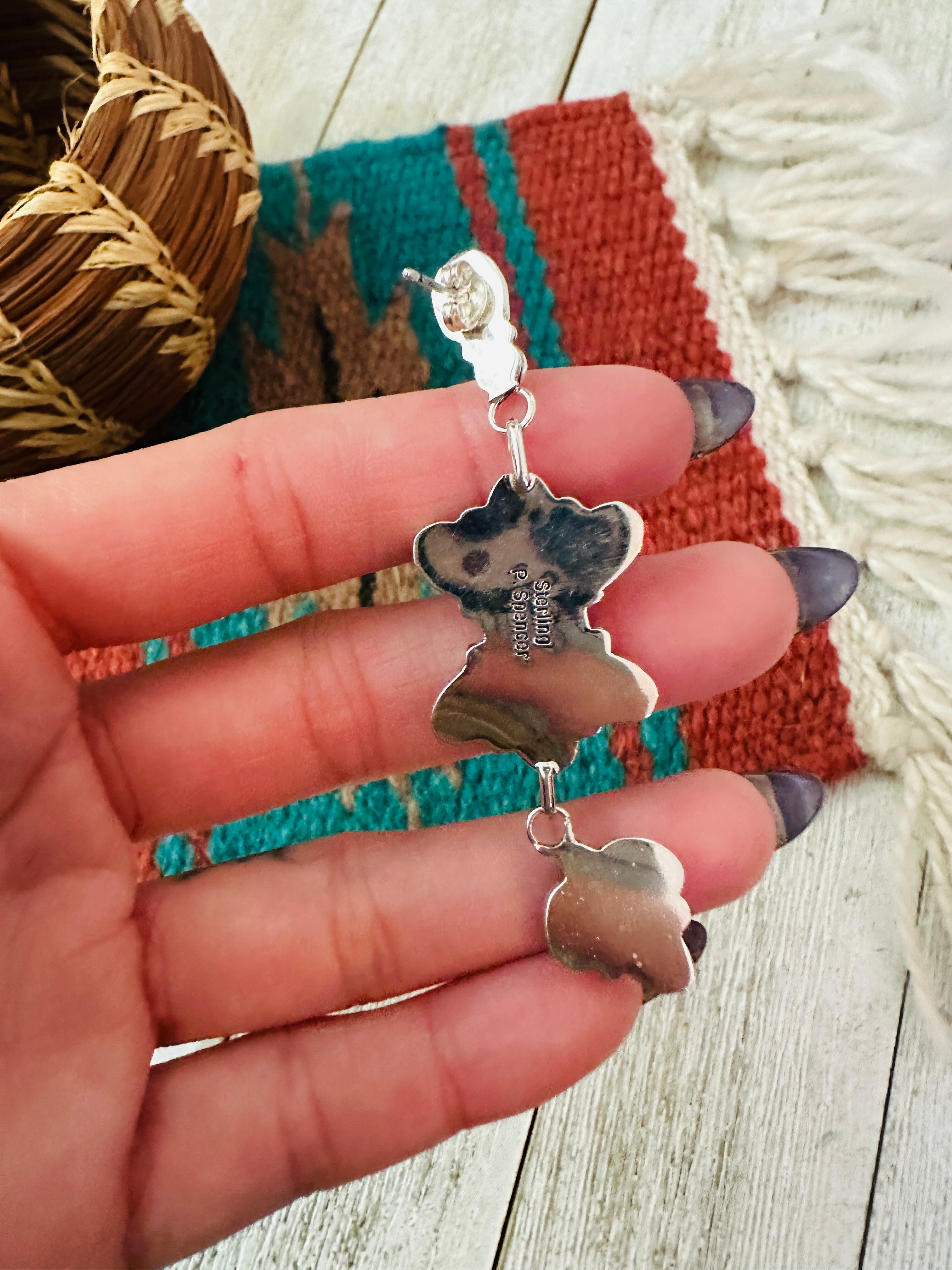 Handcrafted Pink Dream Mojave & Sterling Silver Dangle Earrings