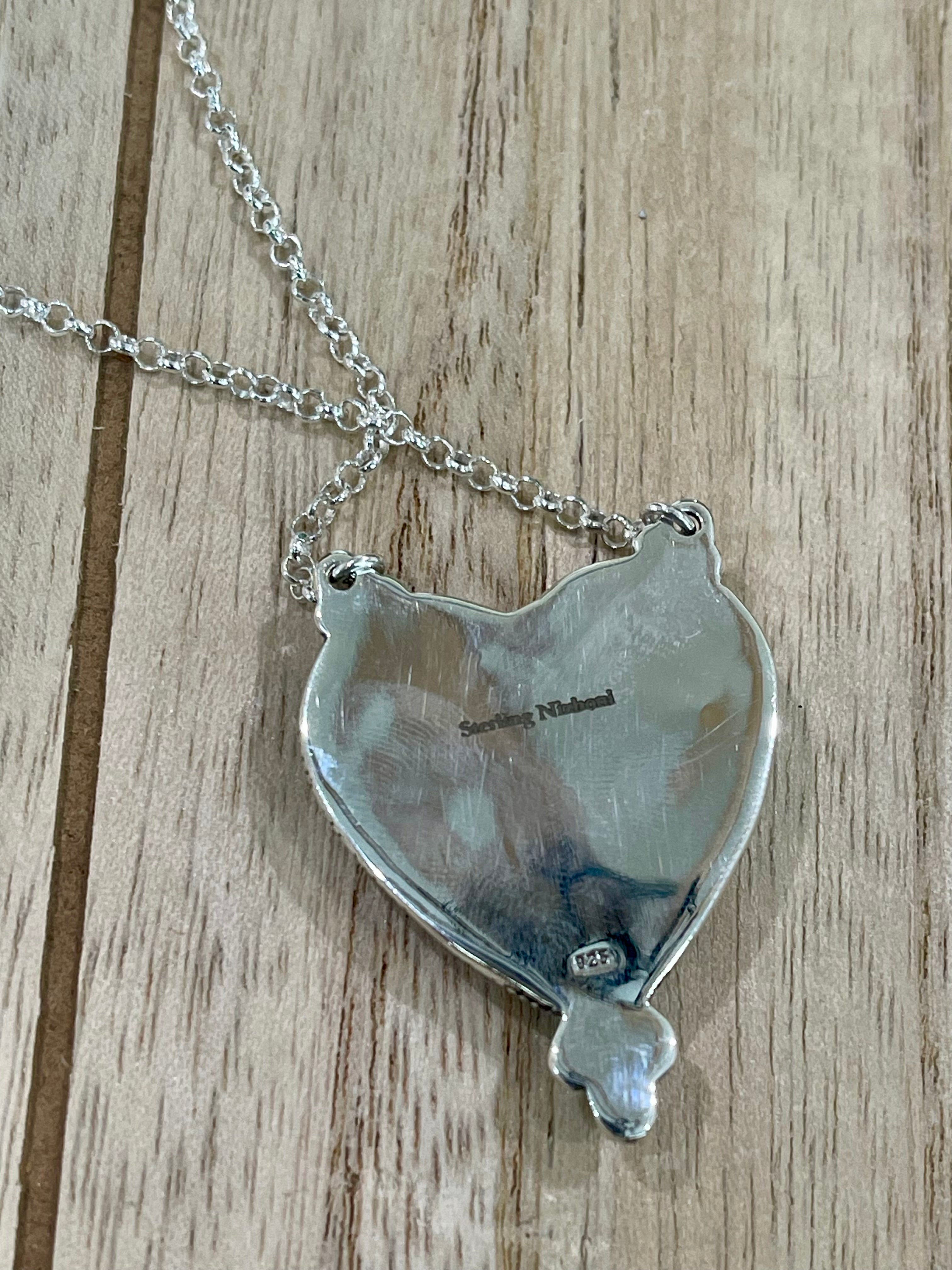 Handmade Sterling Silver & Purple Dream Mojave Heart Necklace