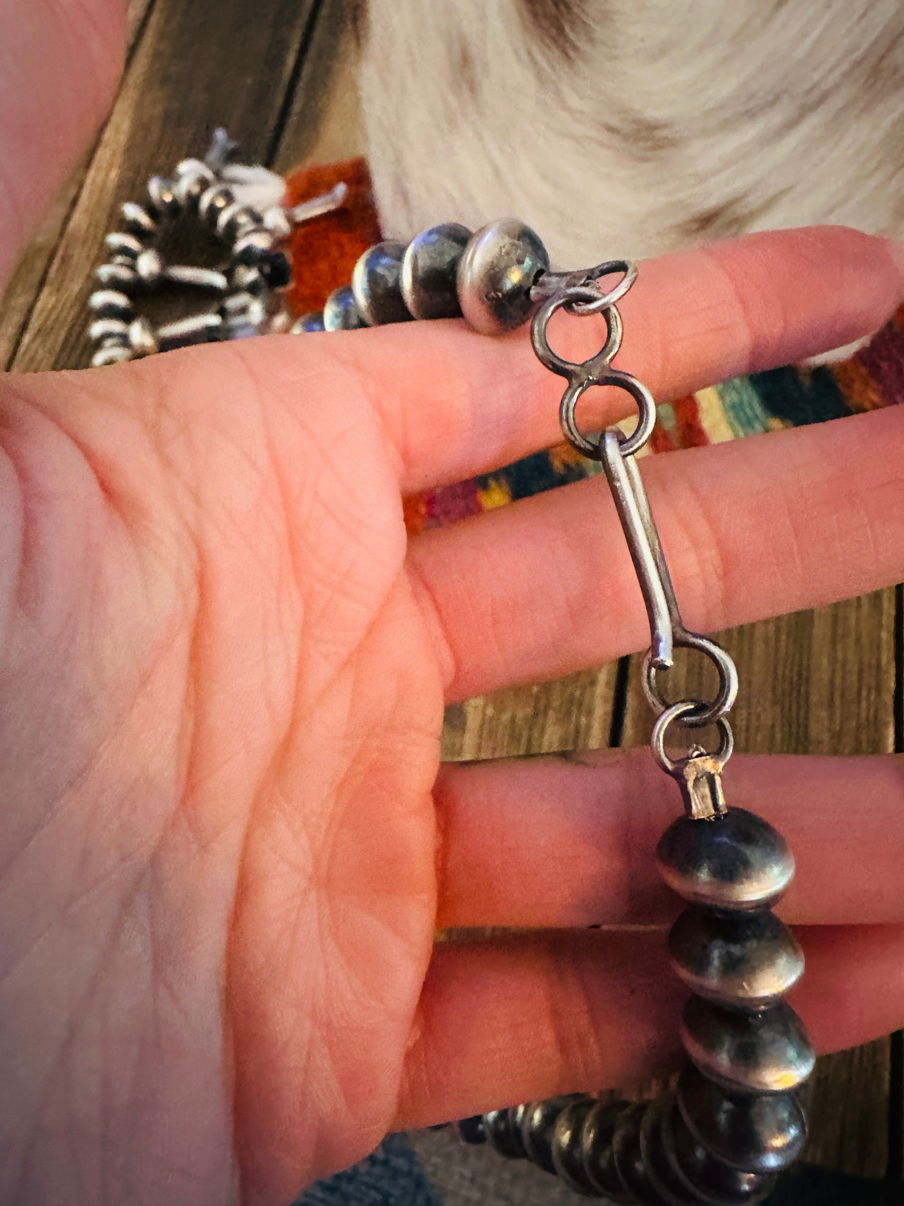 Handcrafted Sterling Silver Heart Squash Blossom Necklace