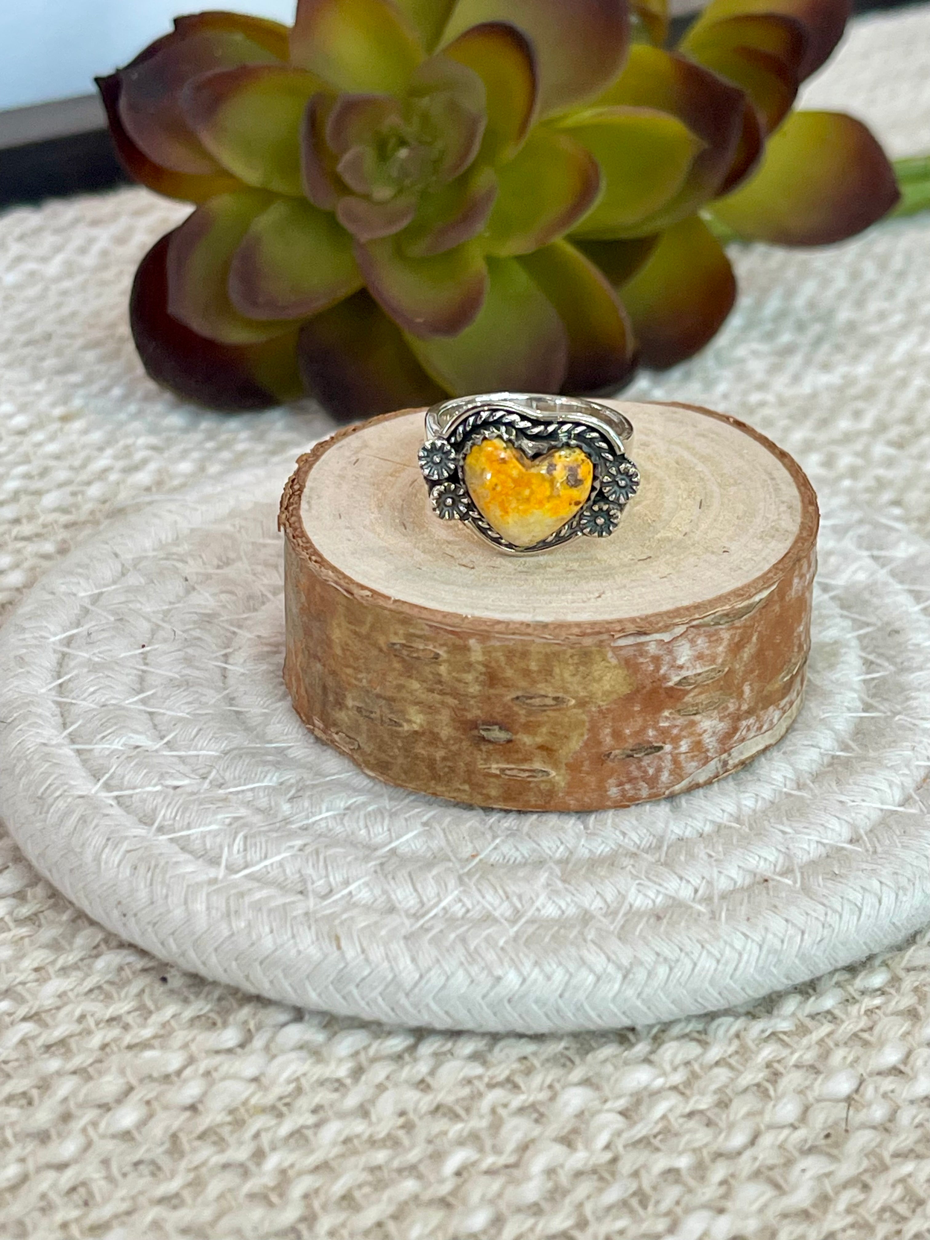 Handmade Sterling Silver & Bumble Bee Adjustable Ring