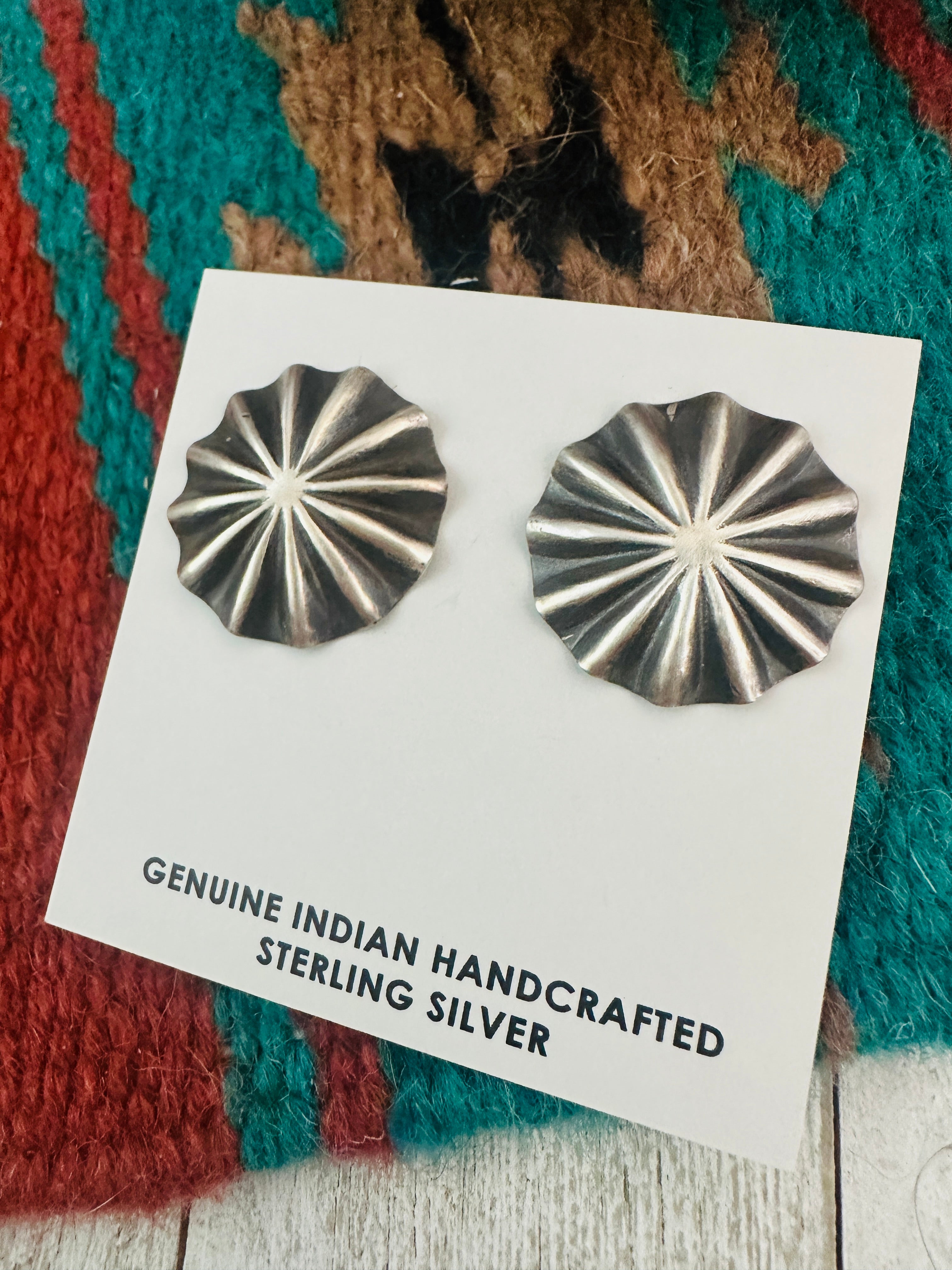 Handcrafted Sterling Silver Concho Post Earrings