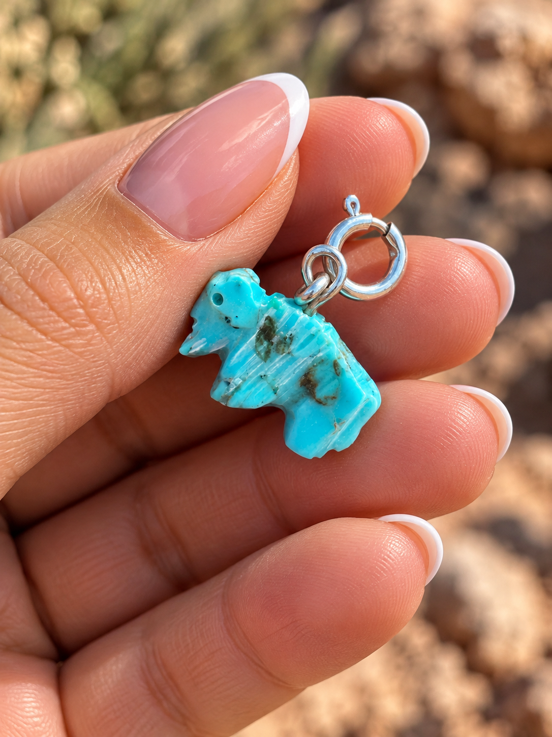 Handcrafted Turquoise Buffalo Charm
