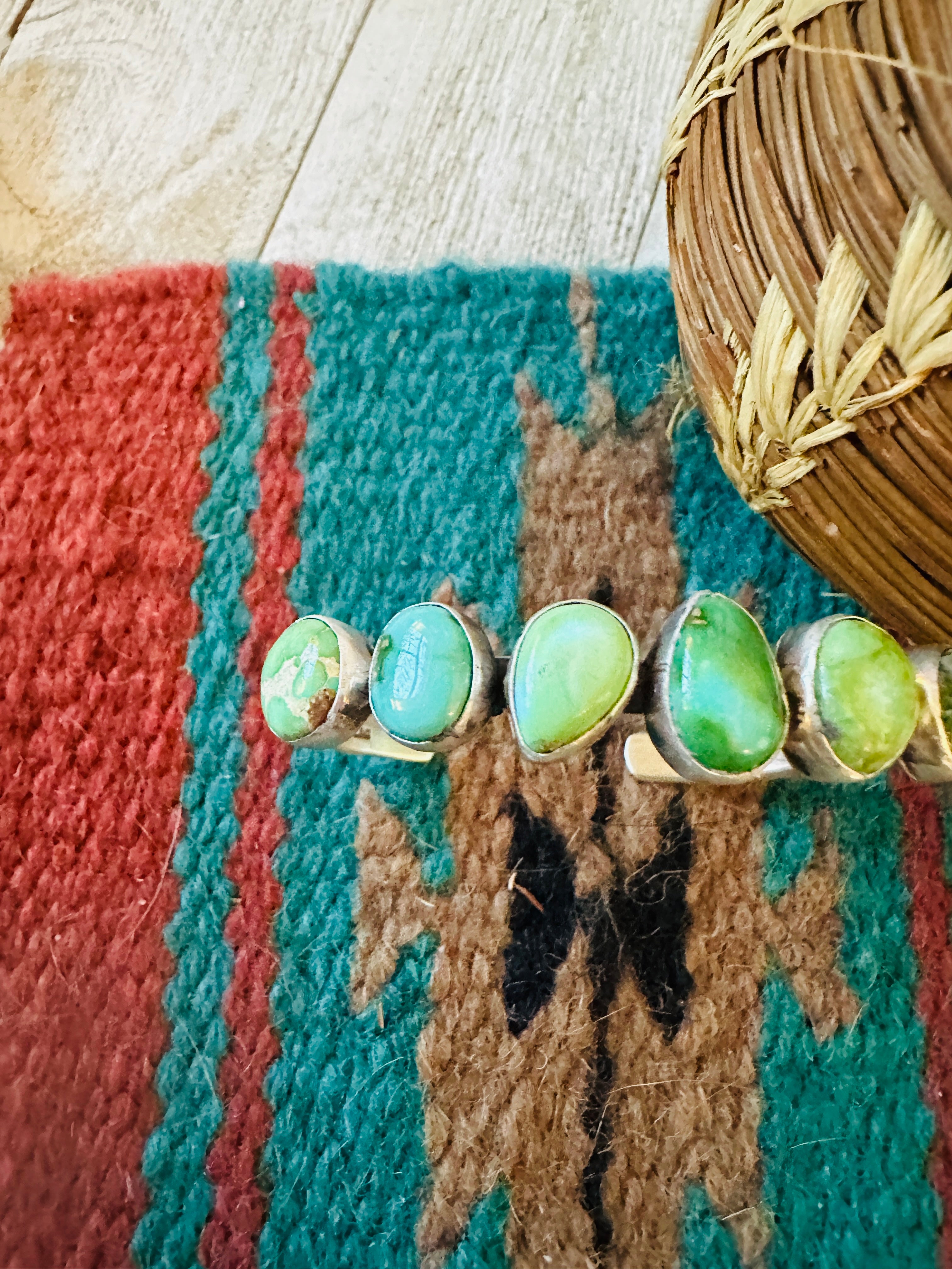 Handcrafted Sonoran Mountain Turquoise & Sterling Silver Cuff Bracelet