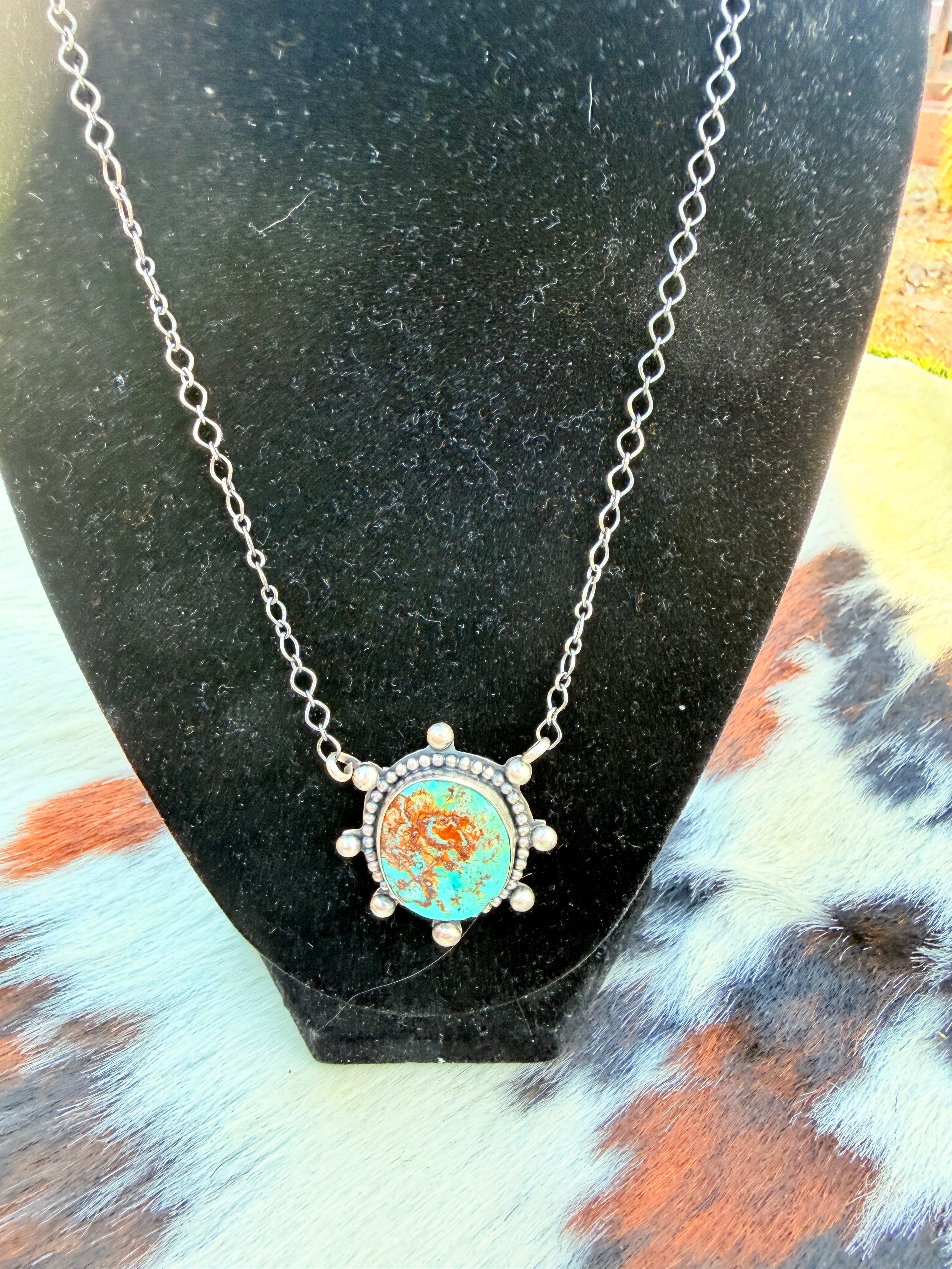 Handcrafted Turquoise & Sterling Silver Necklace