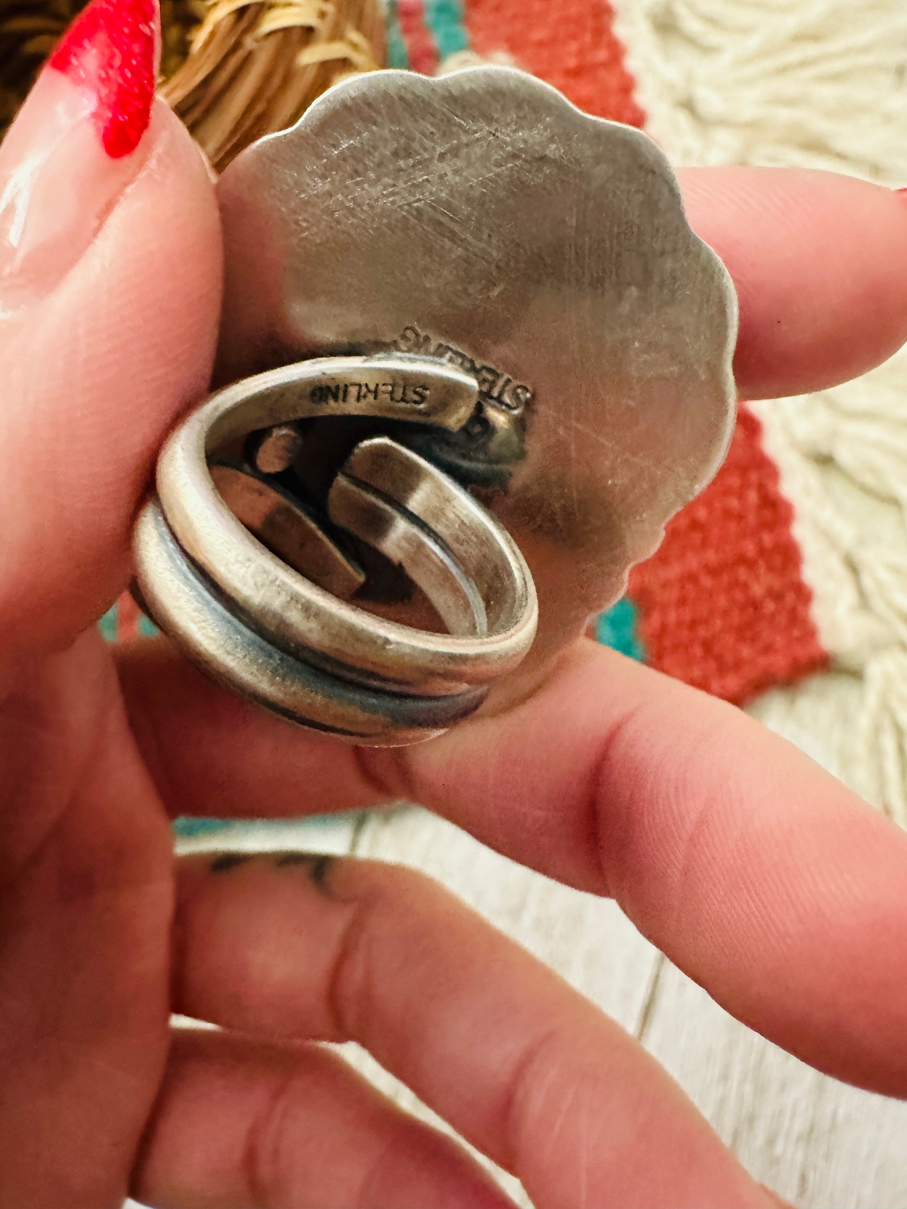 Handcrafted Golden Hills Turquoise & Sterling Silver Adjustable Ring