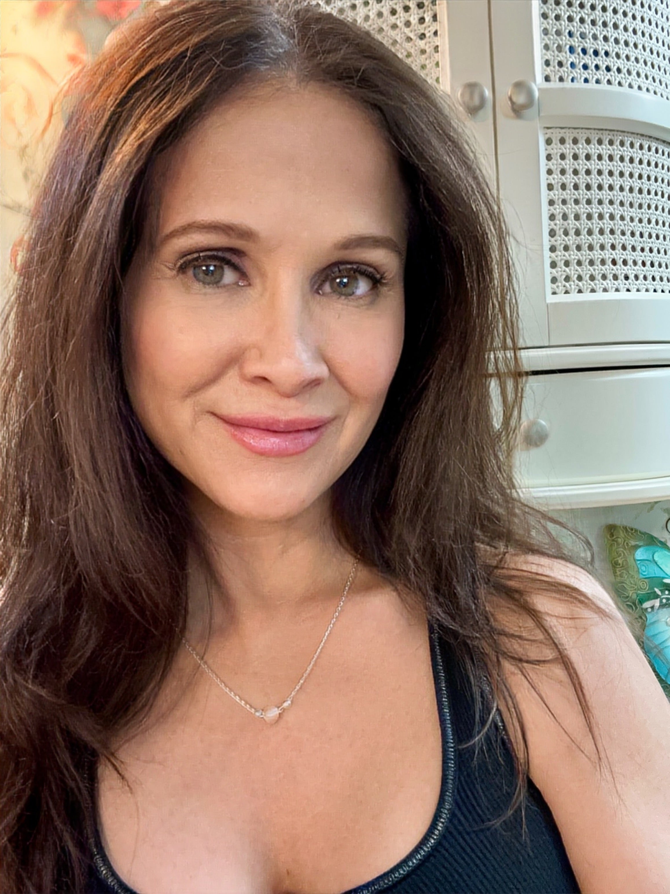 Simple Pink Pearl Necklace w/ 2 Beads