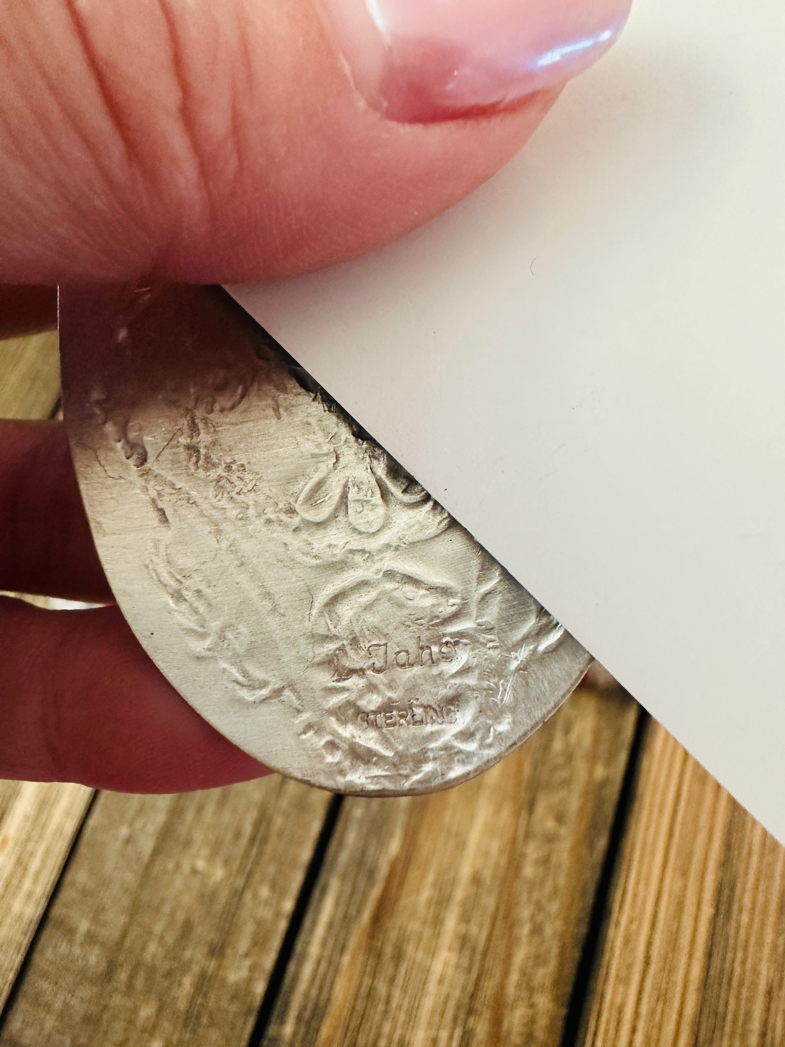 Handcrafted Sterling Silver Concho Post Earrings by Leander Tahe