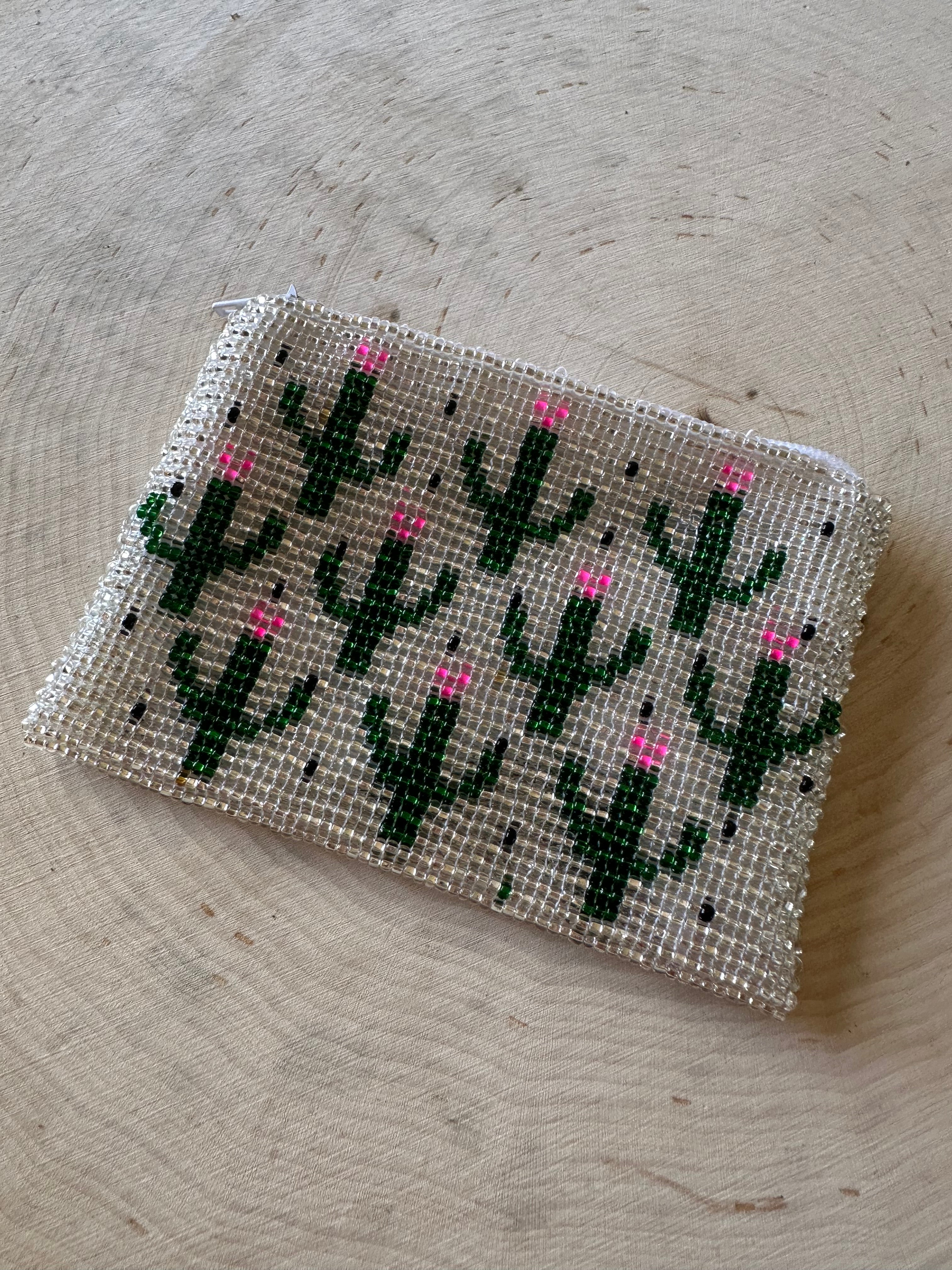 Handmade Beaded Saguaro Cactus Coin Purse
