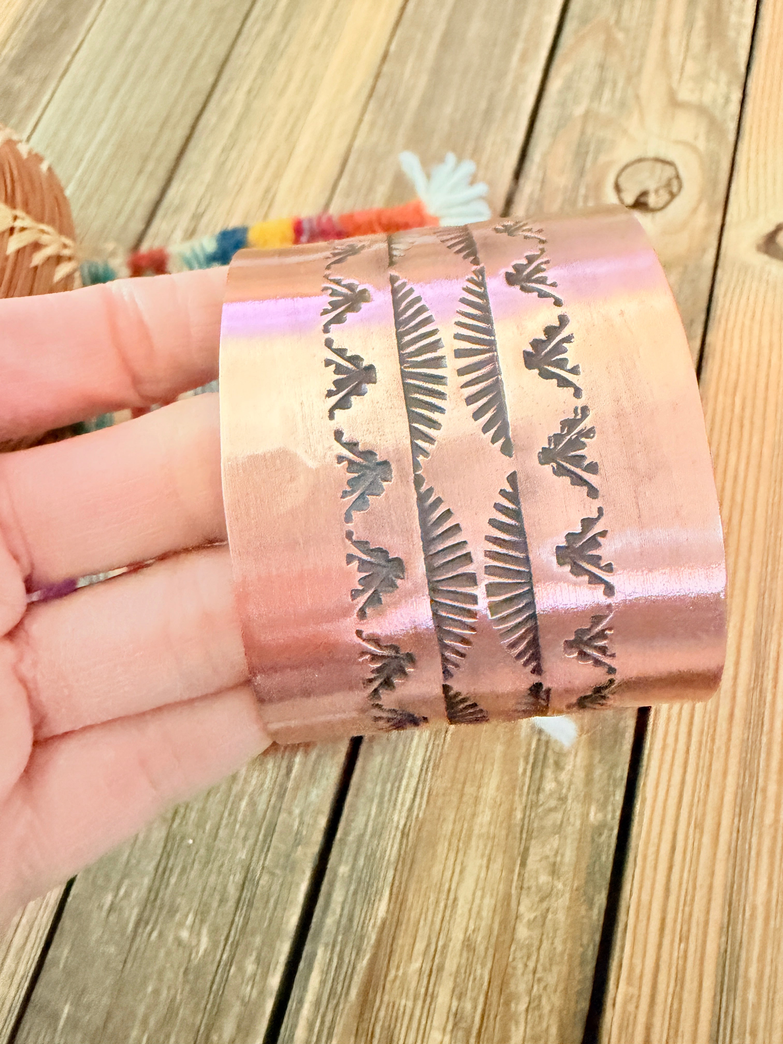 Handcrafted Copper Cuff Bracelet by Elvira Bill