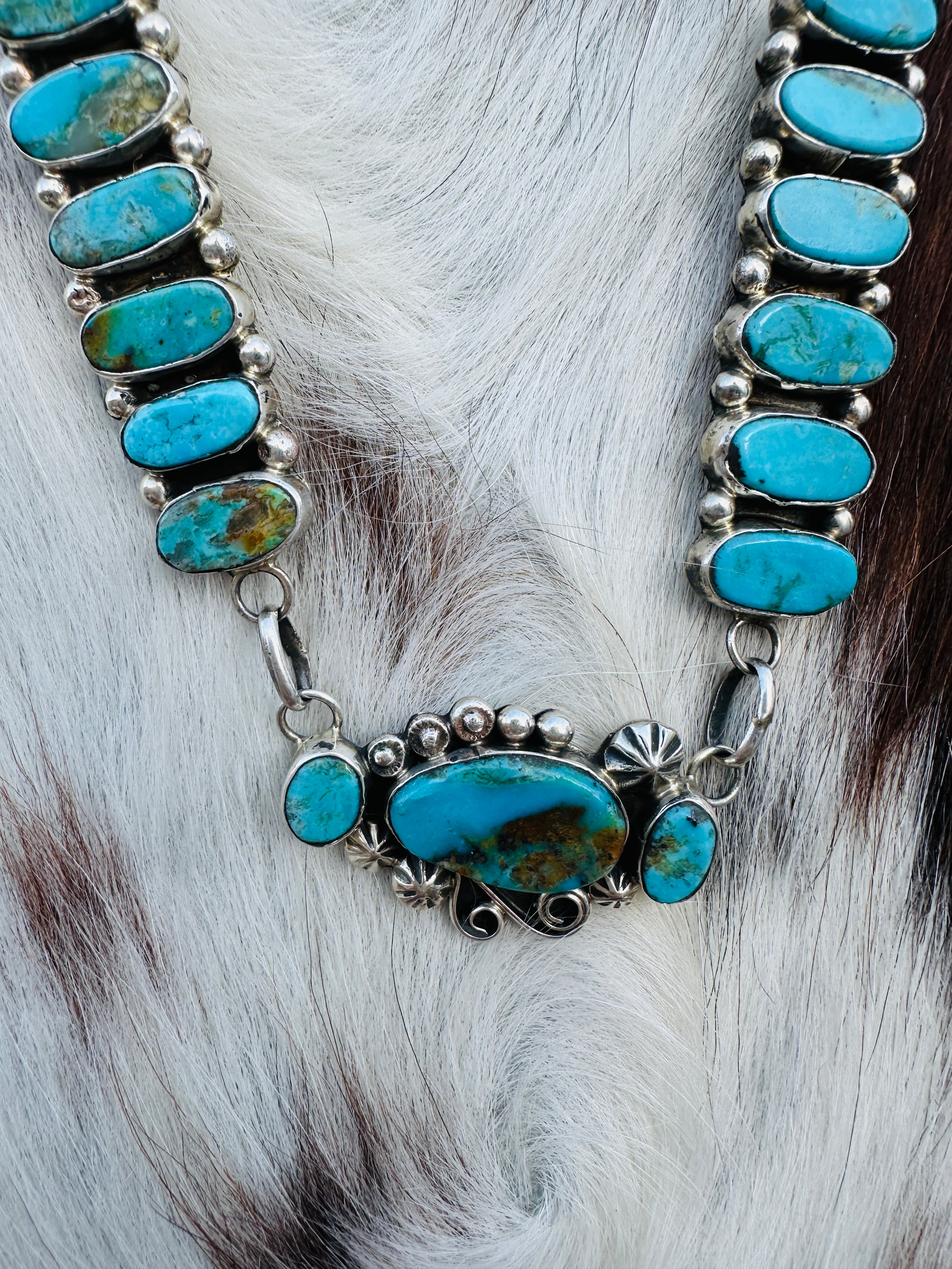 Handcrafted Turquoise & Sterling Silver Necklace by Jacqueline Silver