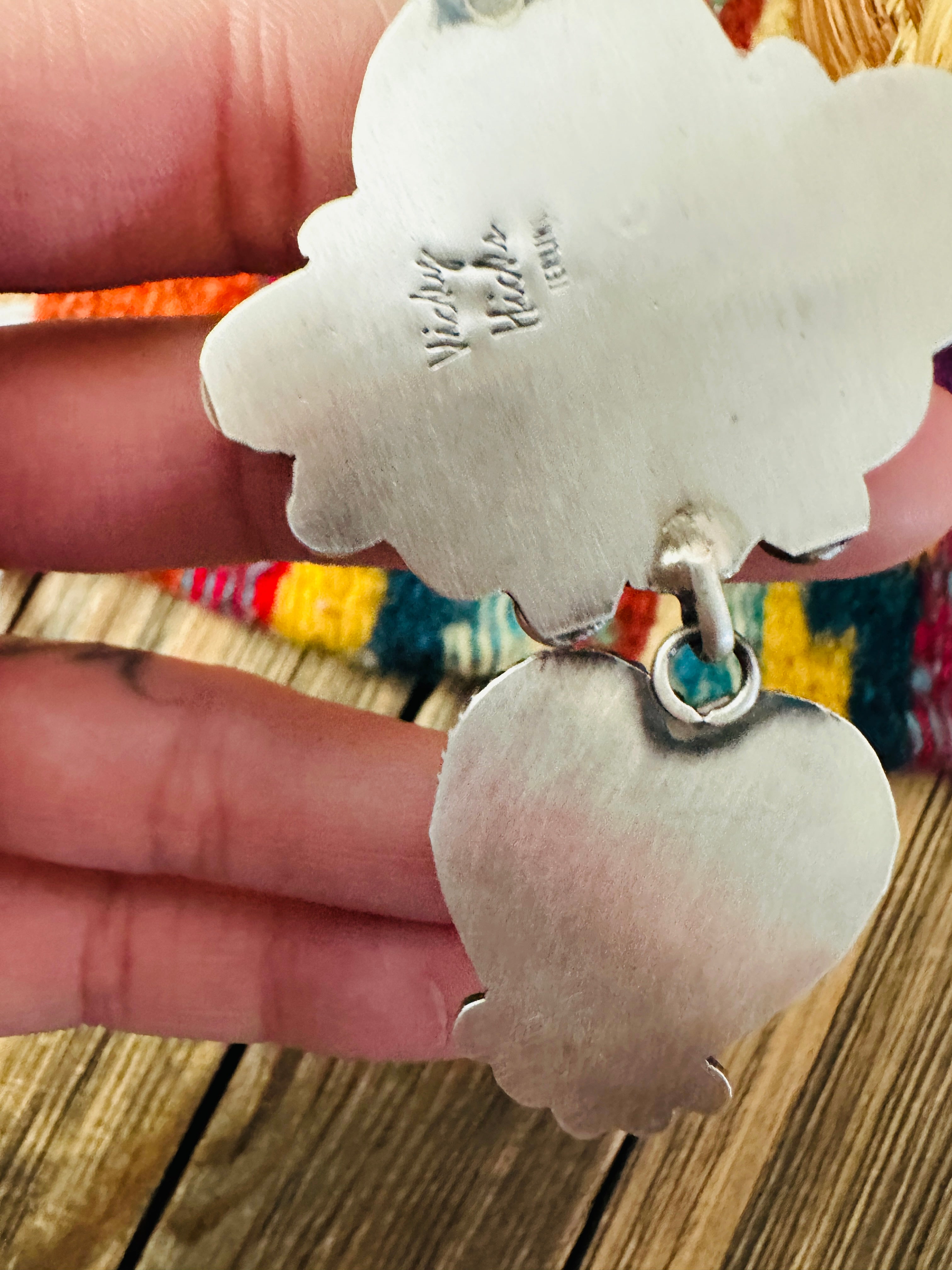 Handcrafted Sterling Silver and Multi Stone Cluster Pendant by Vicky Hicks