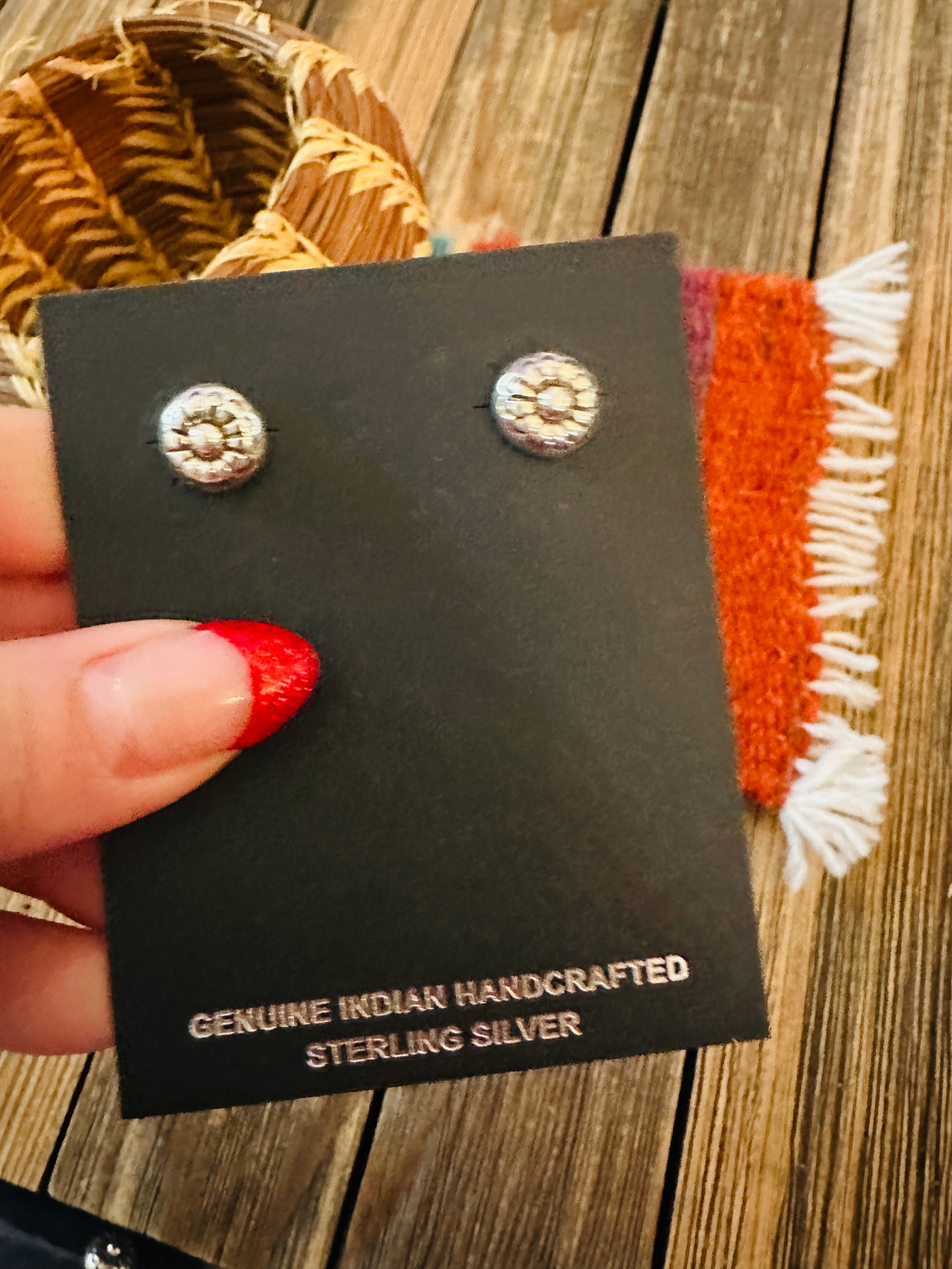 Handcrafted Sterling Silver Mini Concho Stud Earrings