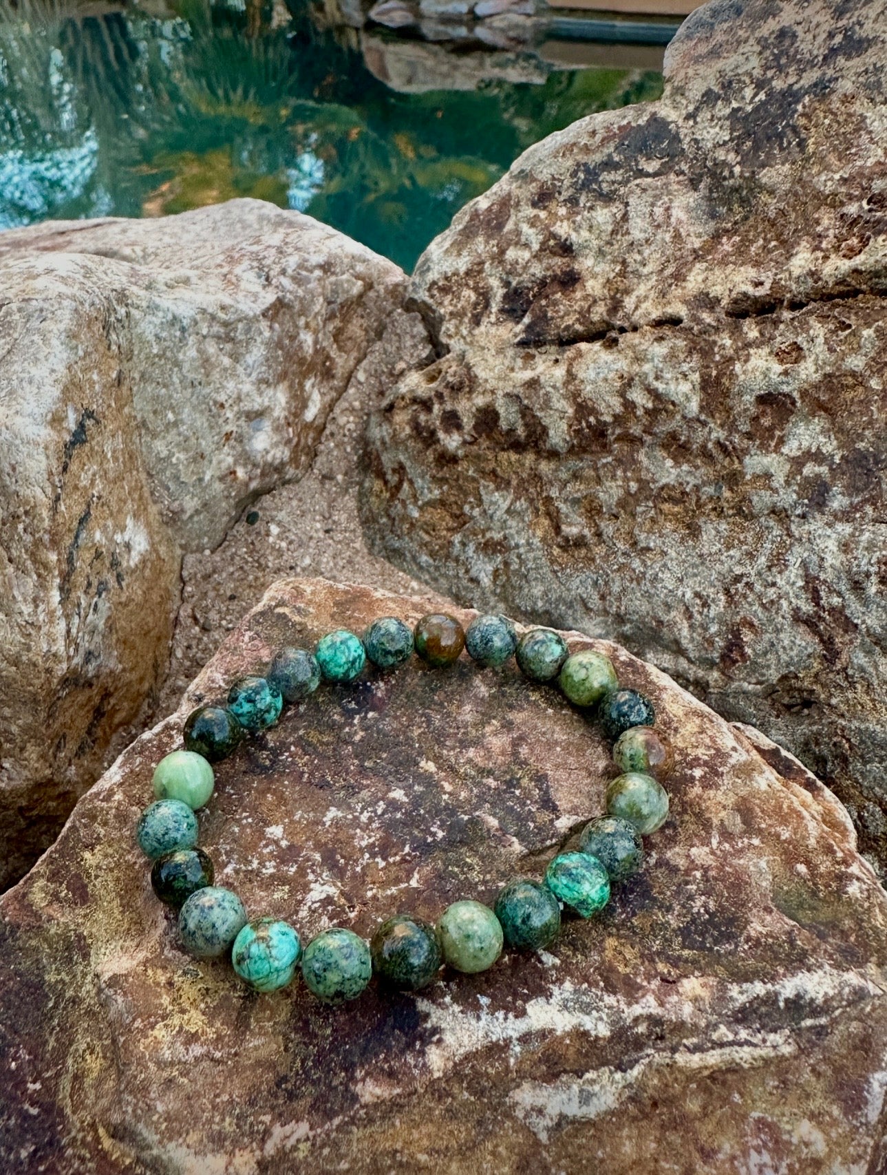 African Turquoise Jasper 8mm Beaded Stretch Bracelet