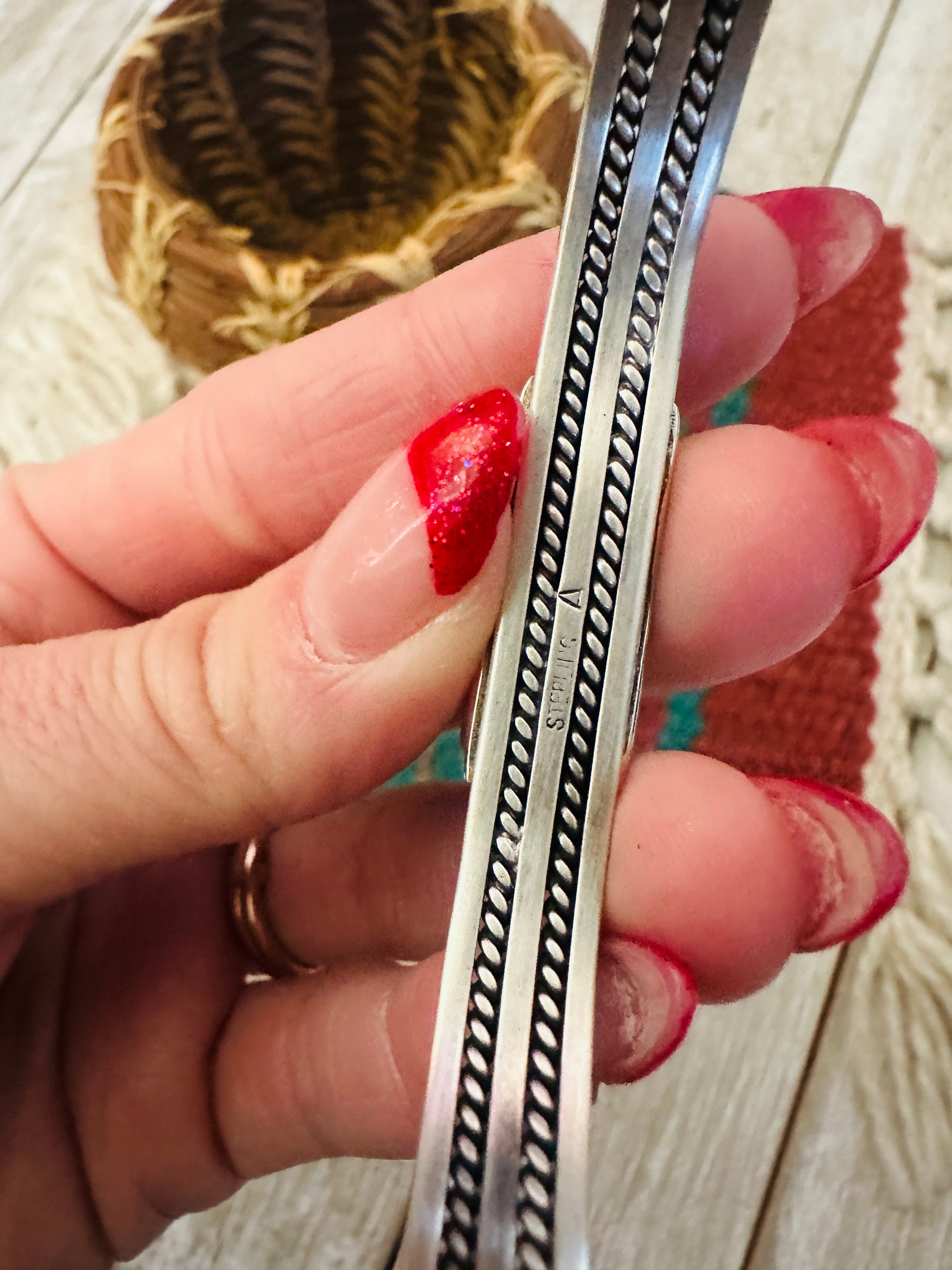 Handcrafted Spice & Sterling Silver Cuff Bracelet