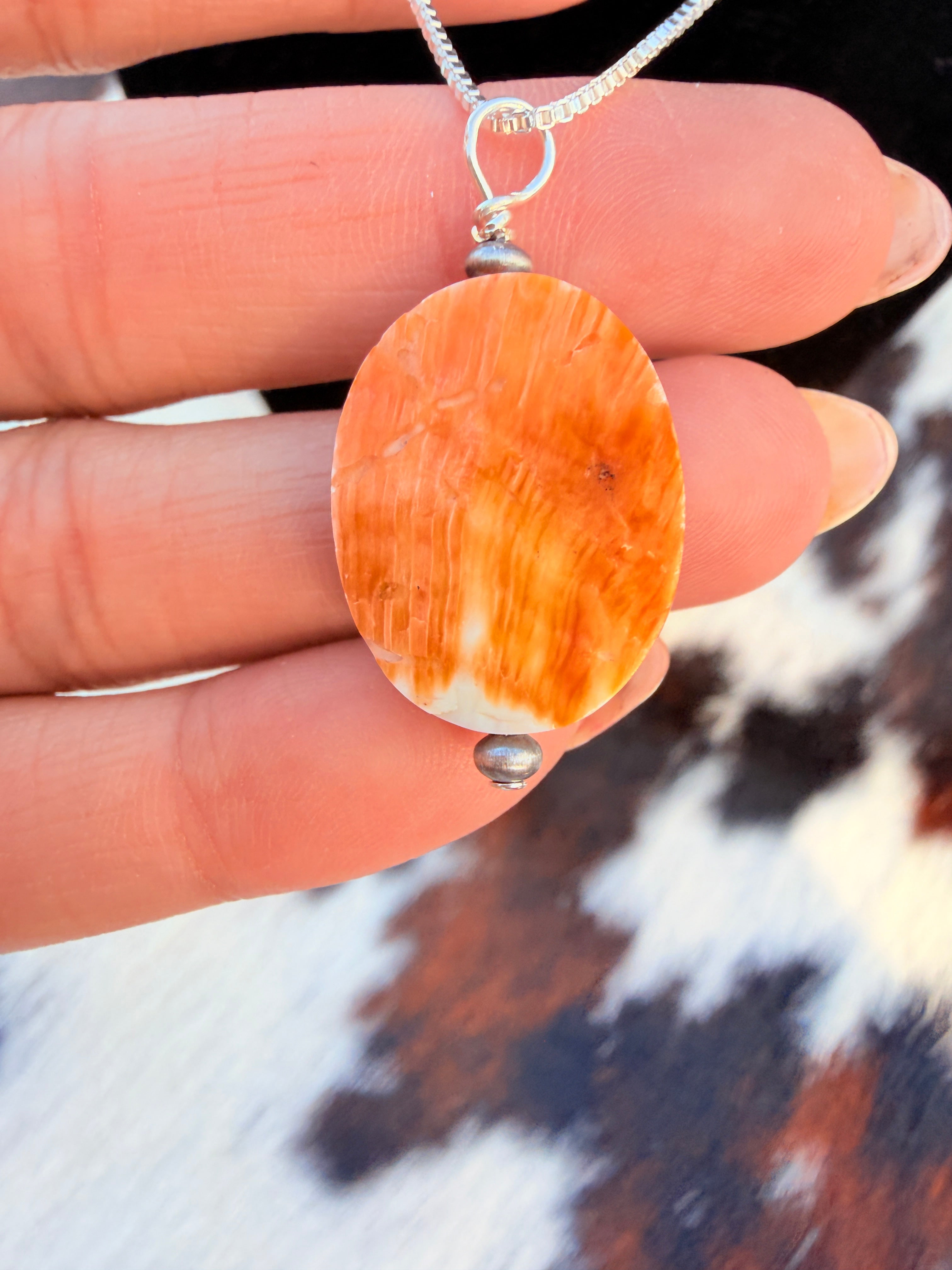 Handcrafted Spiny Oyster & Sterling Silver Necklace