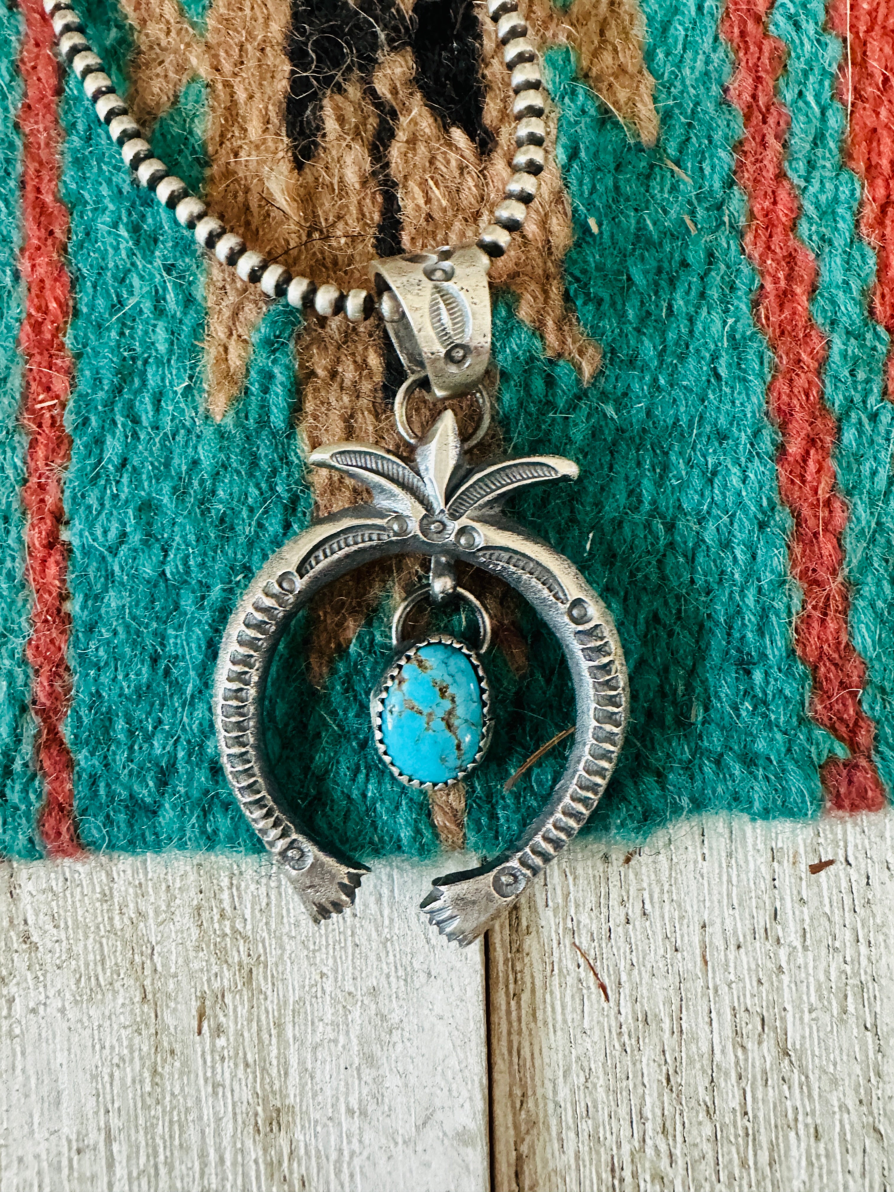 Handcrafted Sterling Silver & Turquoise Naja Pendant by Eva & Linberg Billah