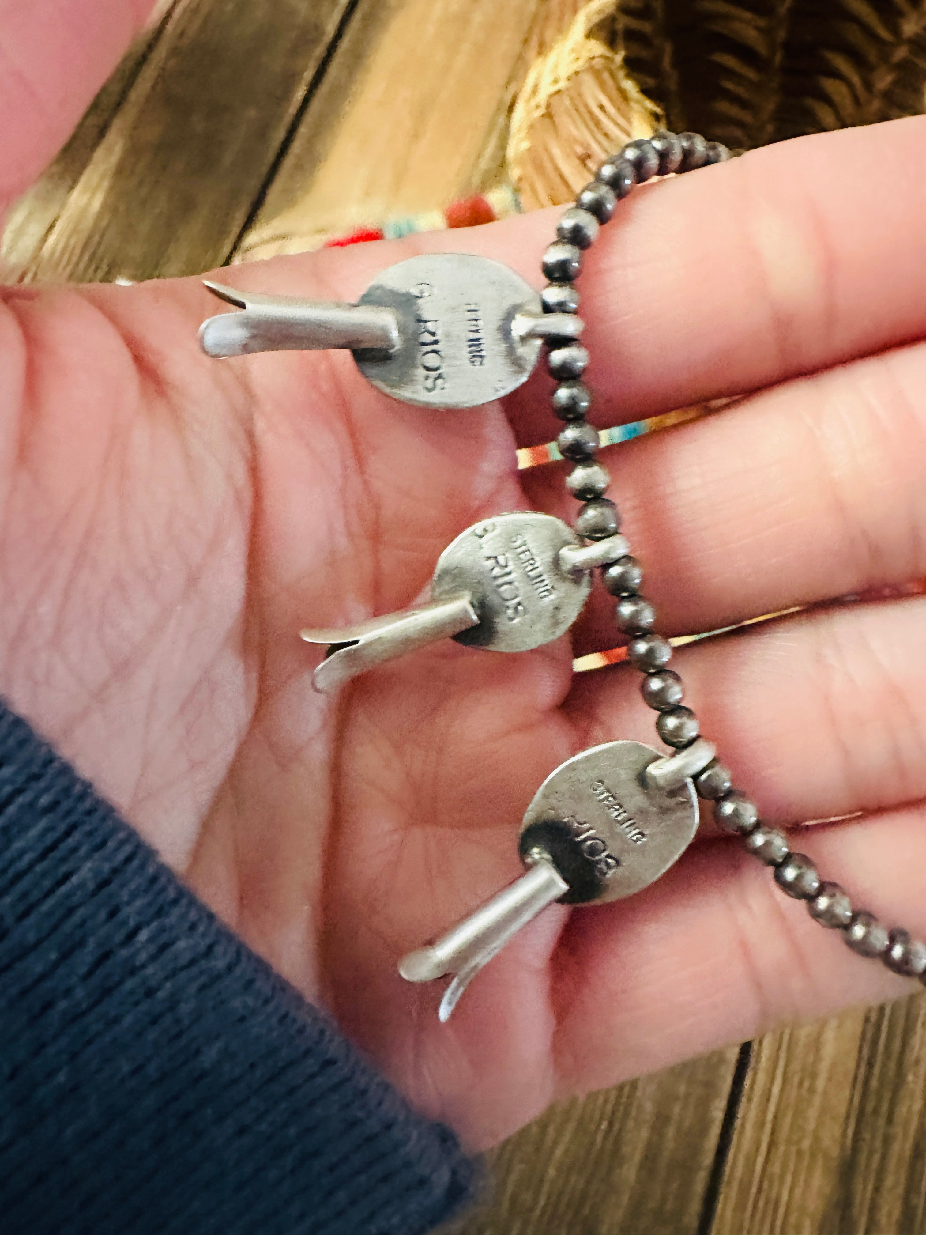 Handcrafted 3mm Sterling Silver Pearl, Turquoise & Spiny Oyster Blossom Stretch Bracelet