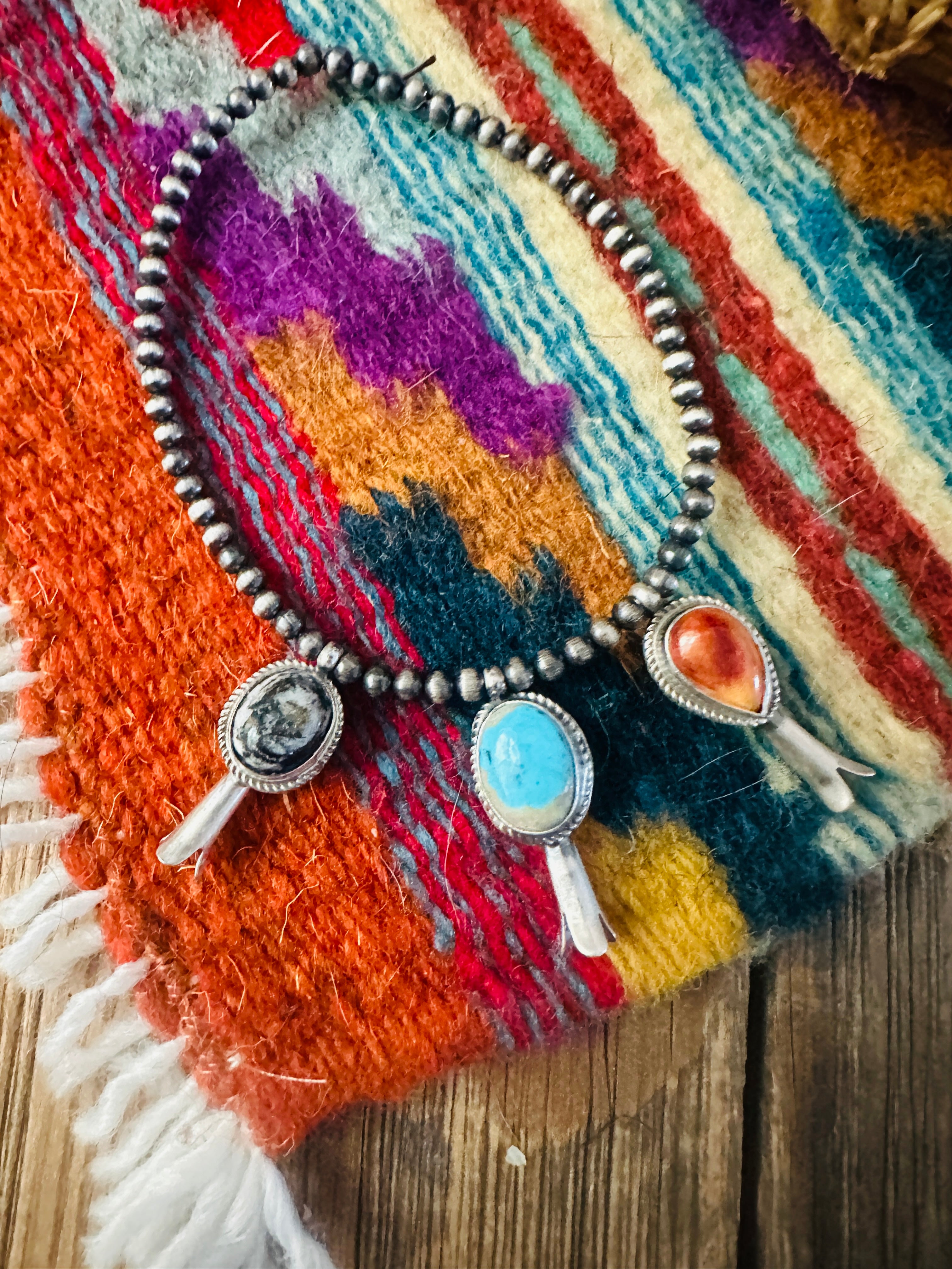 Handcrafted 3mm Sterling Silver Pearl & Multi Stone Blossom Stretch Bracelet