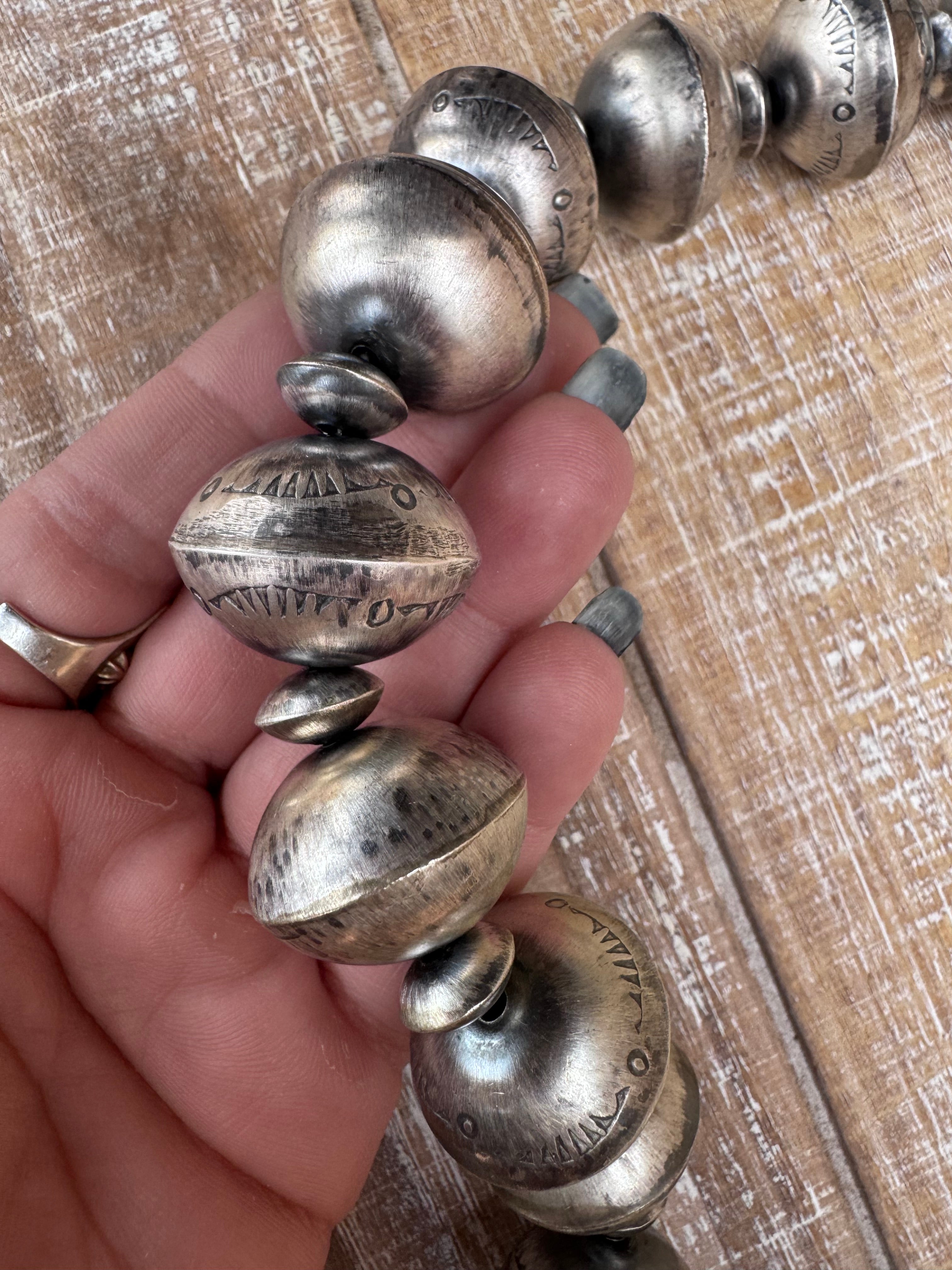 Handcrafted Jumbo Pearl Sterling Silver HandMade Dangle Earrings And Necklace Set