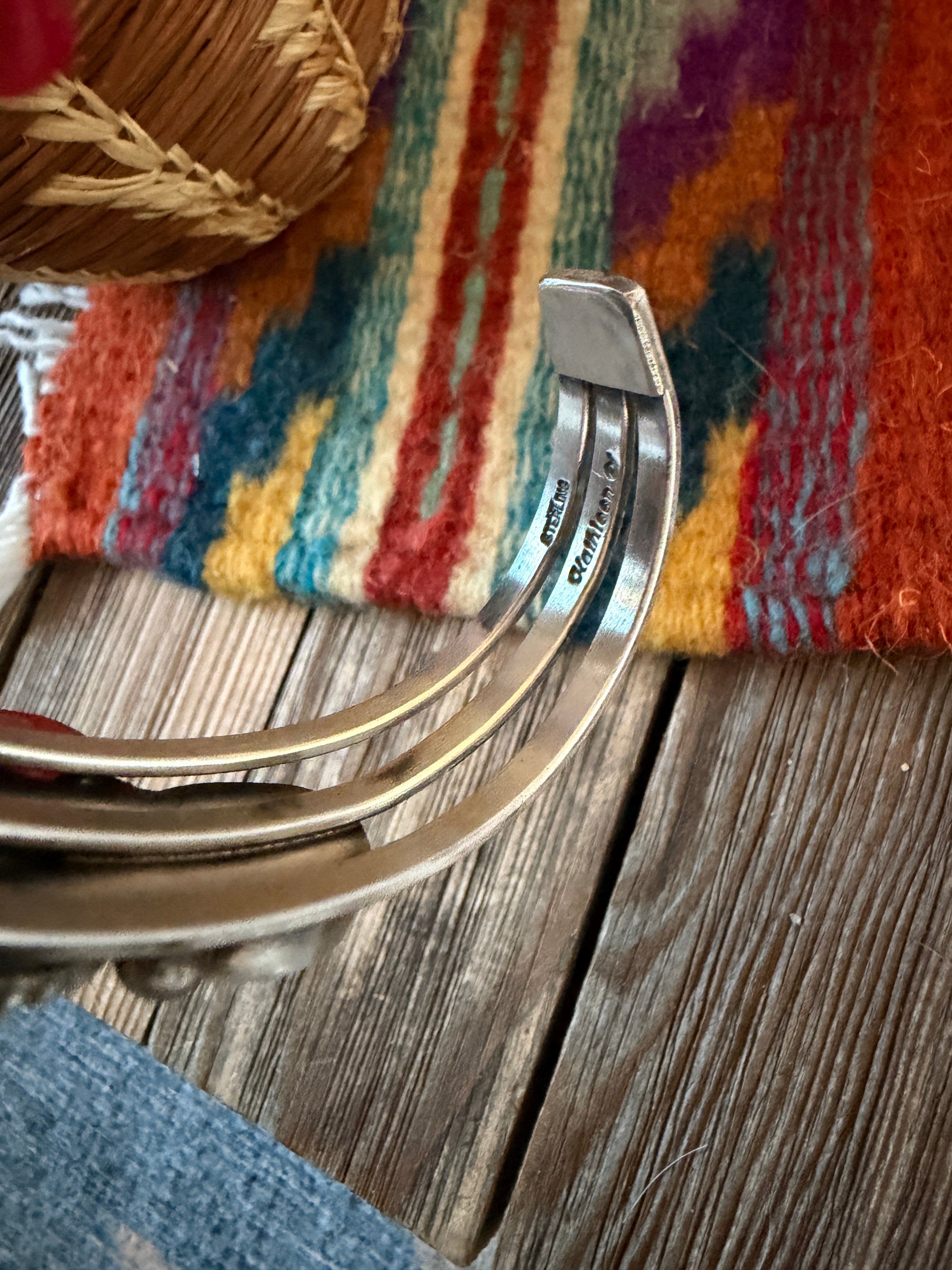 Handcrafted Sonoran Mountain Turquoise & Sterling Silver Cuff Bracelet by Kathleen Livingston