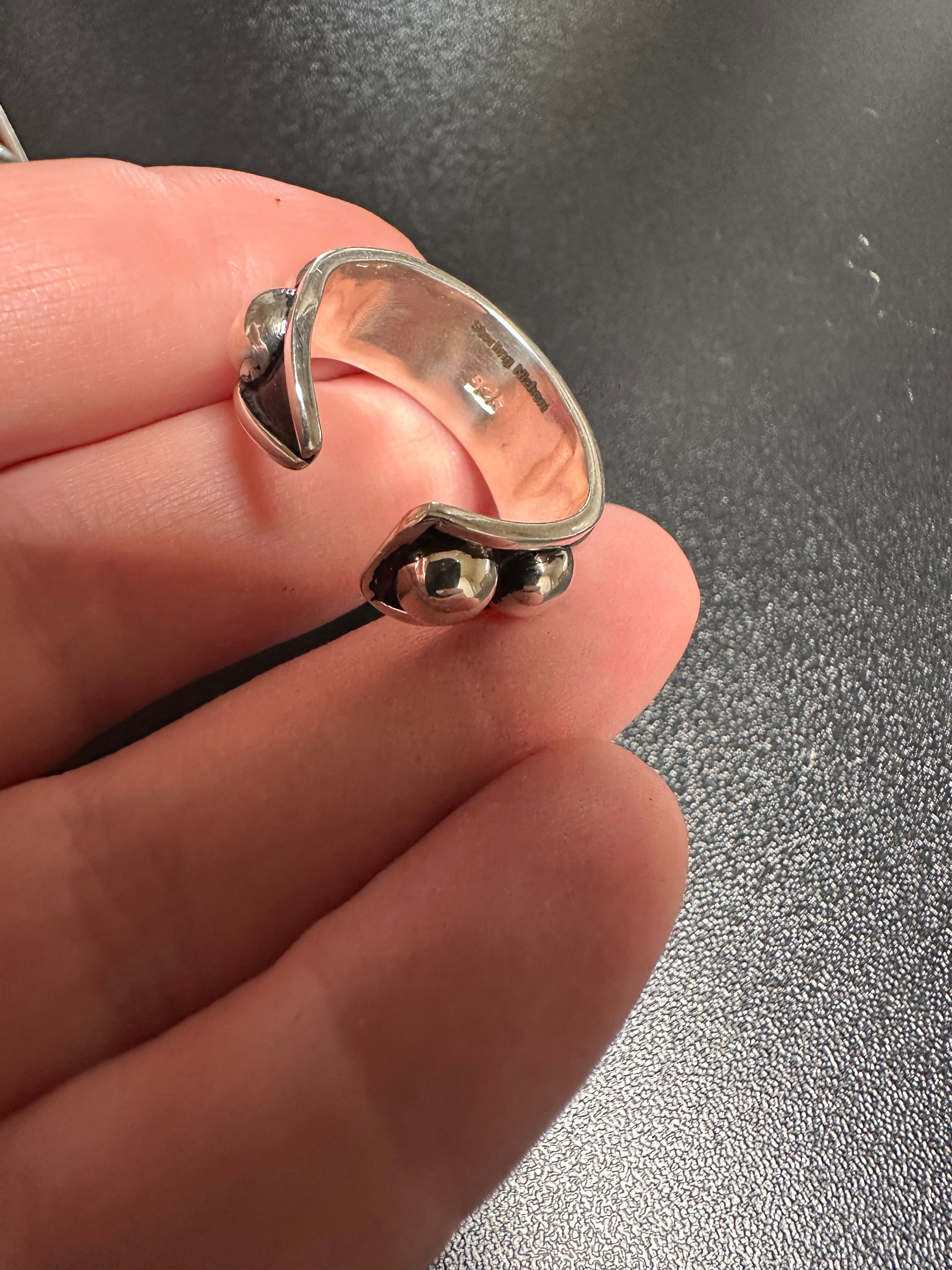 Handmade Sterling Silver 6mm Rocker Stacker Adjustable Band Ring