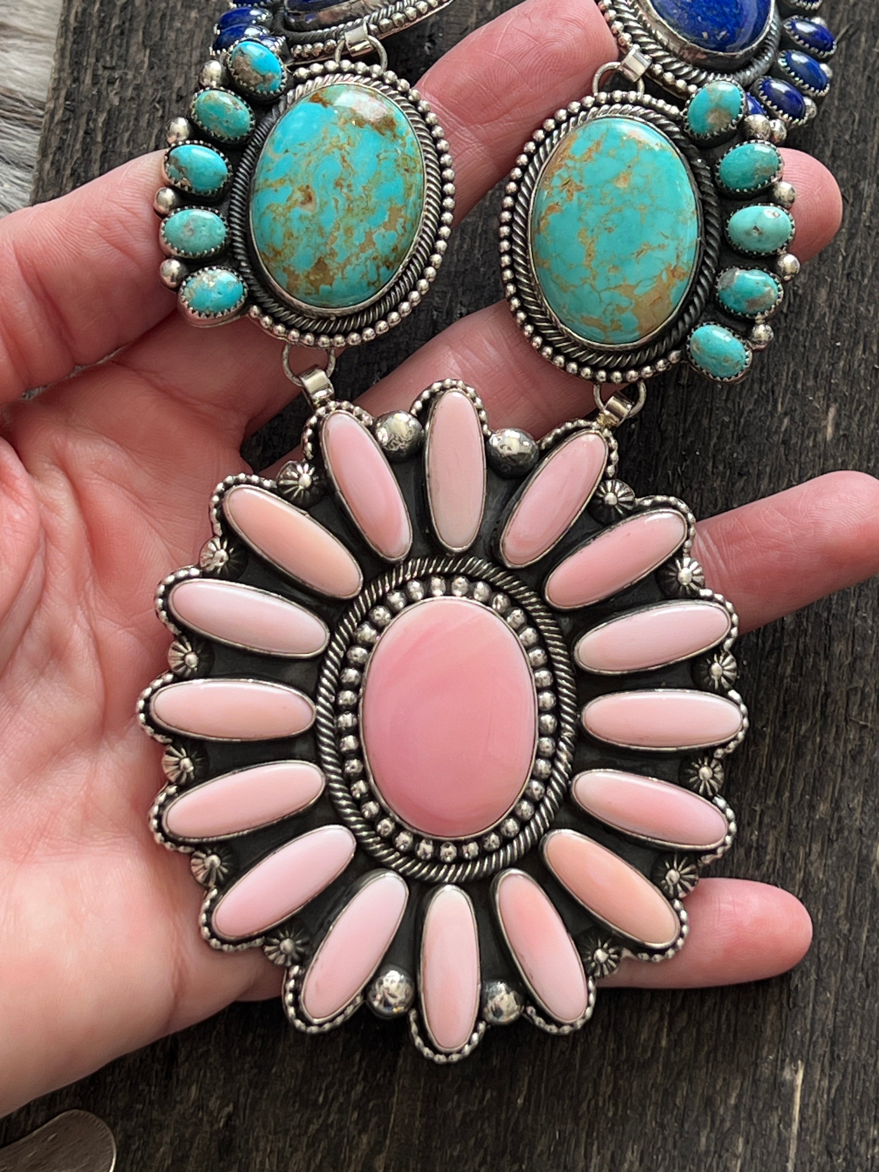 Tequila Sunrise Handcrafted Sterling Silver and Multi Stone Necklace by Hemerson Brown