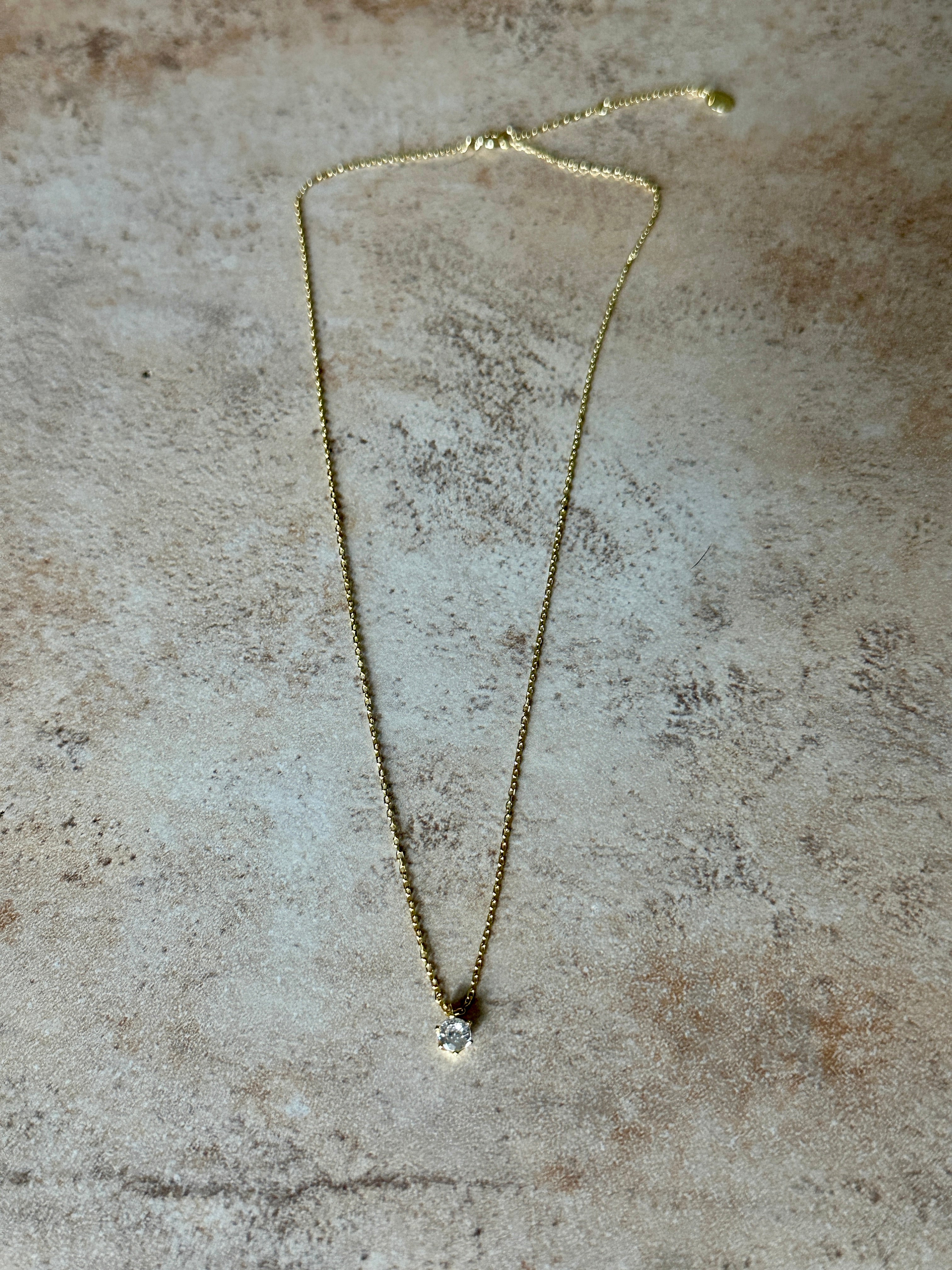Cubic Zirconia Gold-Plated Necklace