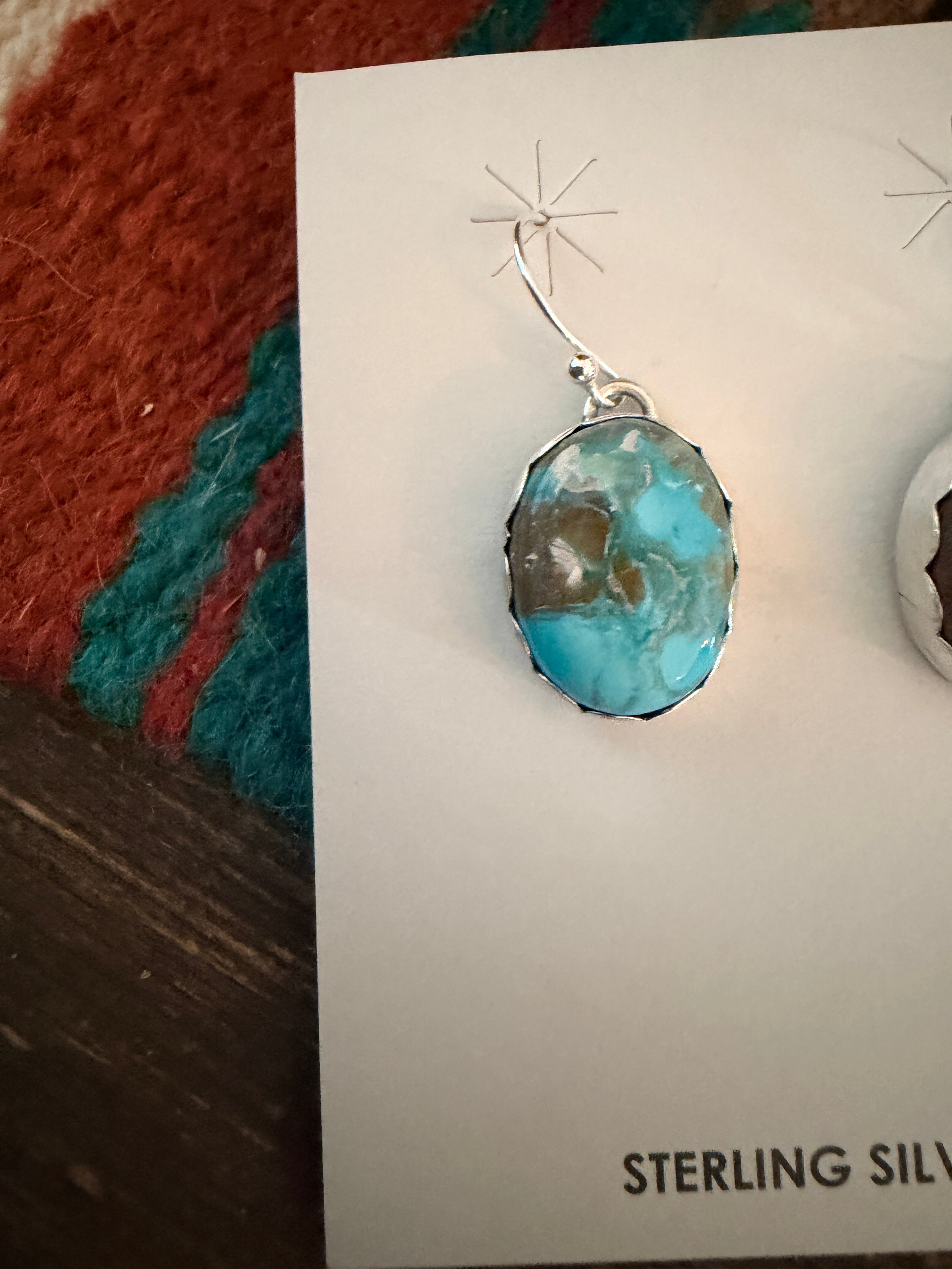 Handcrafted Turquoise & Sterling Silver Dangle Earrings