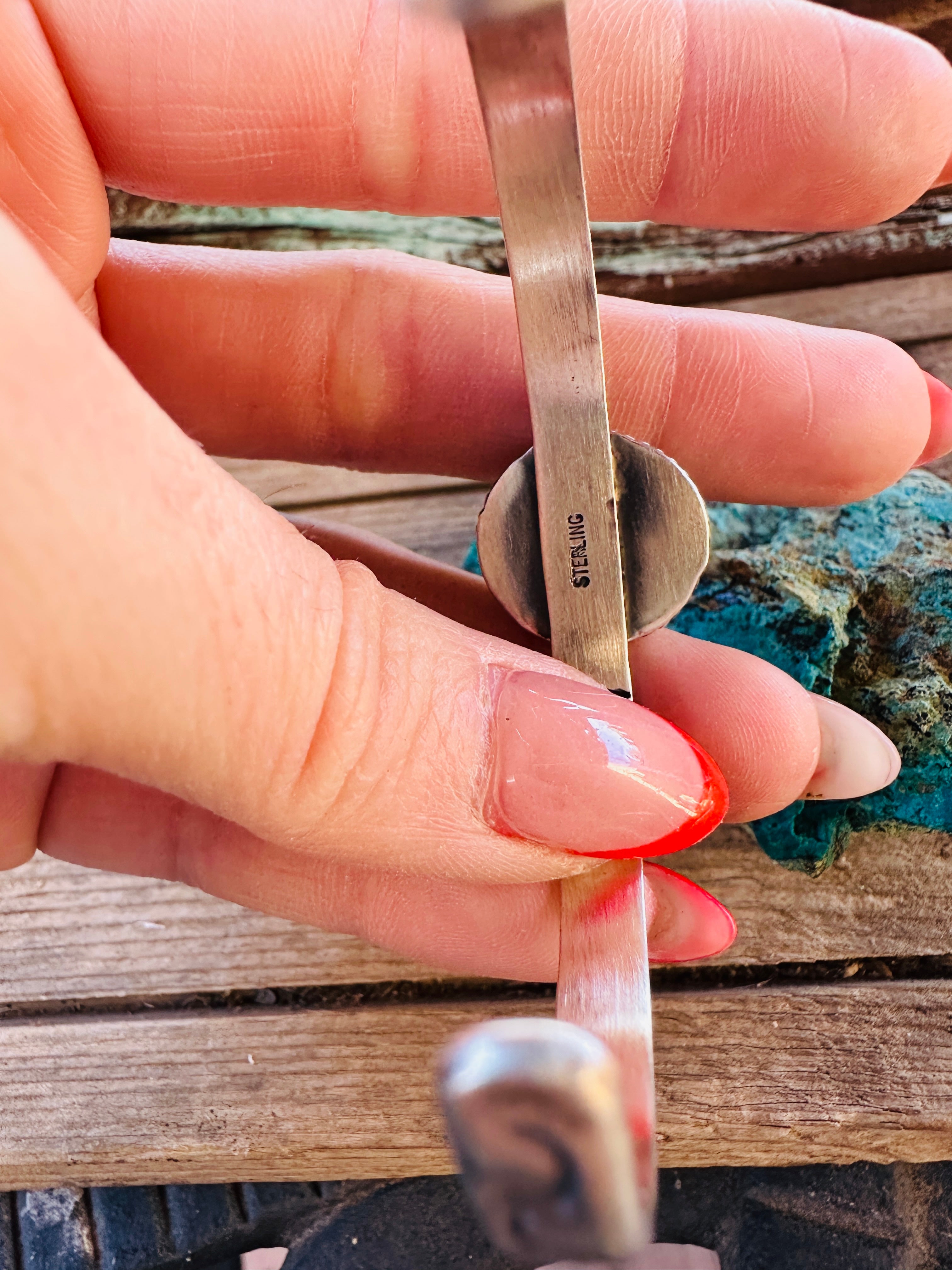 Handcrafted Sonoran Mountain Turquoise & Sterling Silver Cuff Bracelet