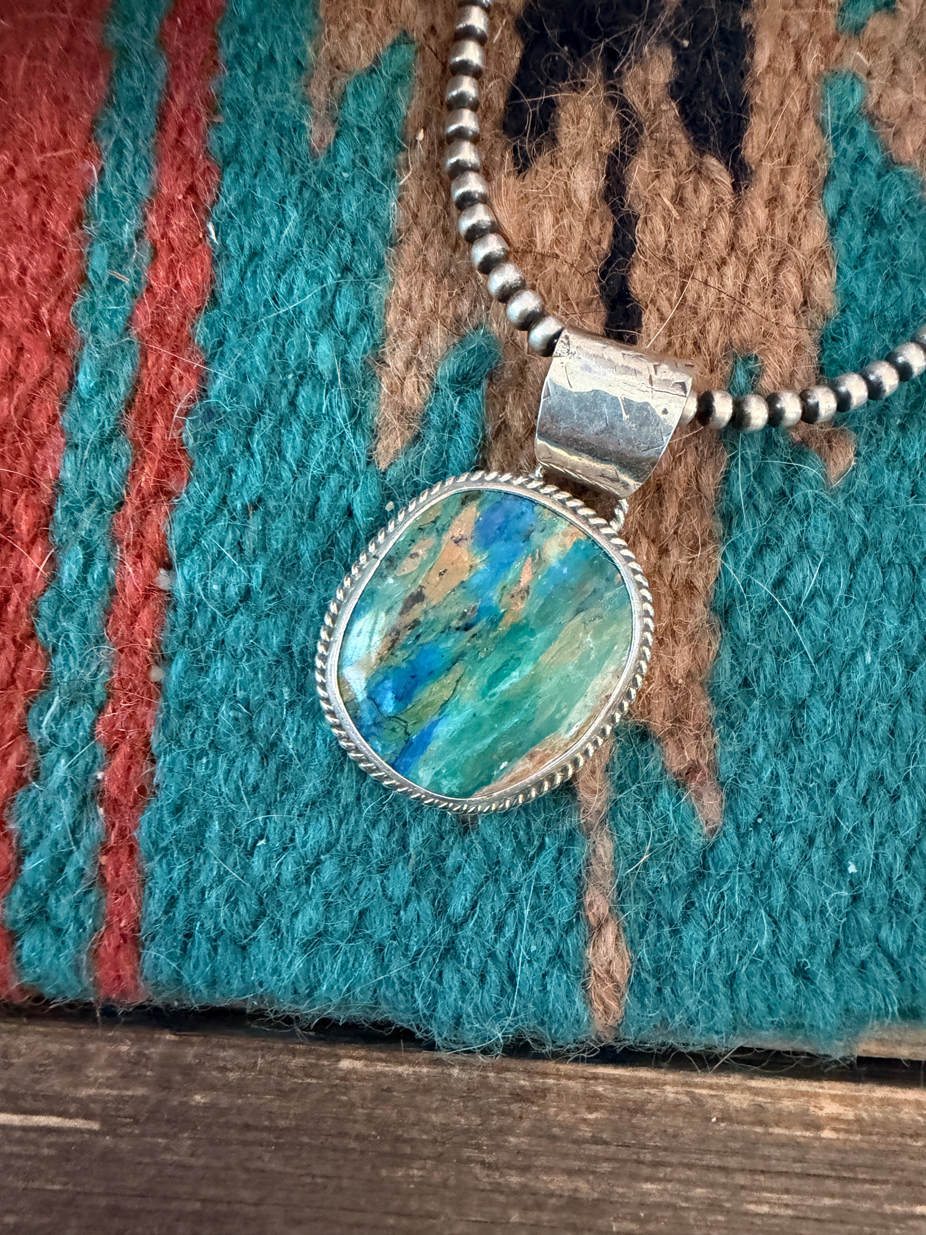 Handmade Sterling Silver & Peruvian Opal Pendant