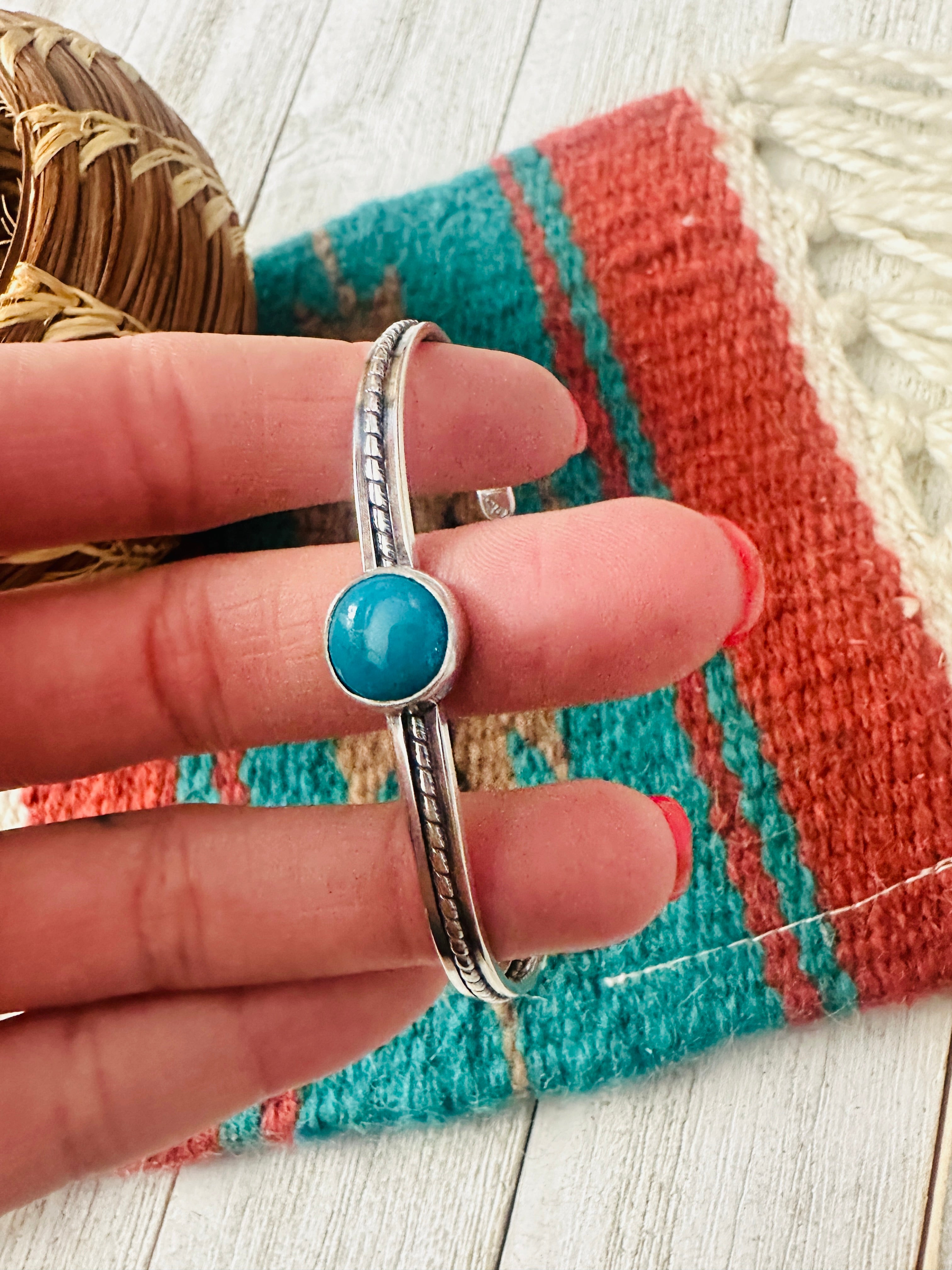 Handcrafted Sterling Silver & Turquoise Cuff Bracelet