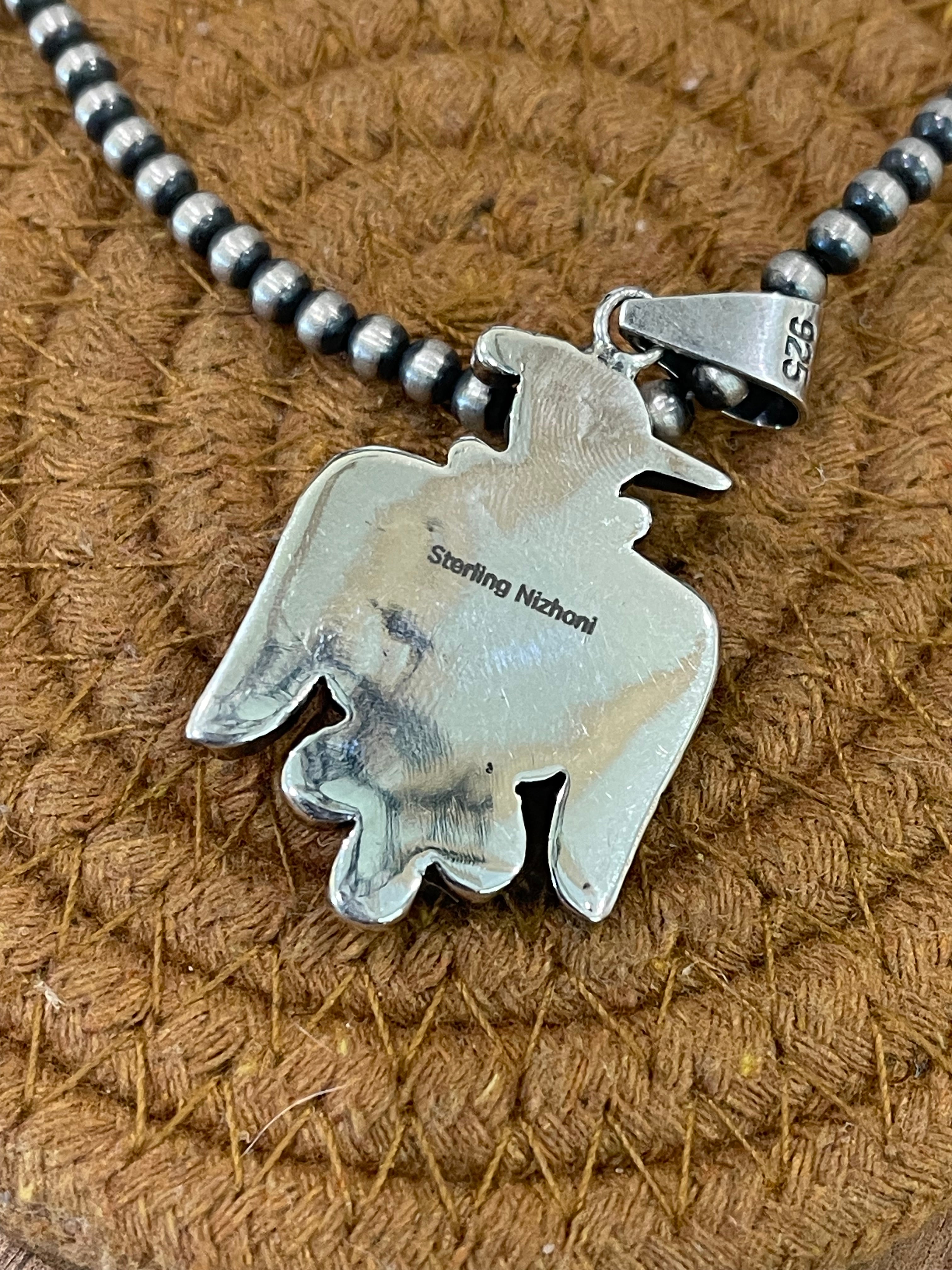 Handcrafted Sterling Silver & Multi Stone Thunderbird Pendant