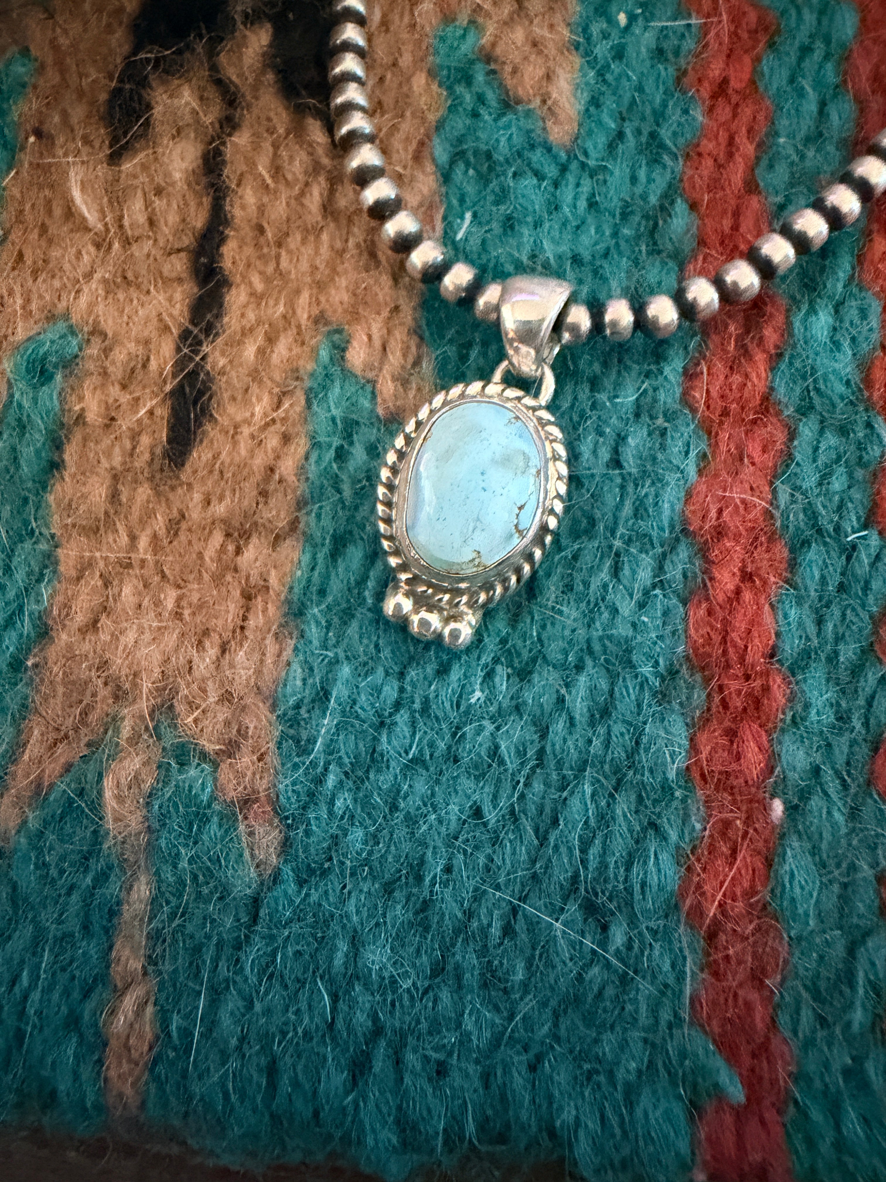 Handcrafted Sterling Silver & Golden Hills Turquoise Pendant