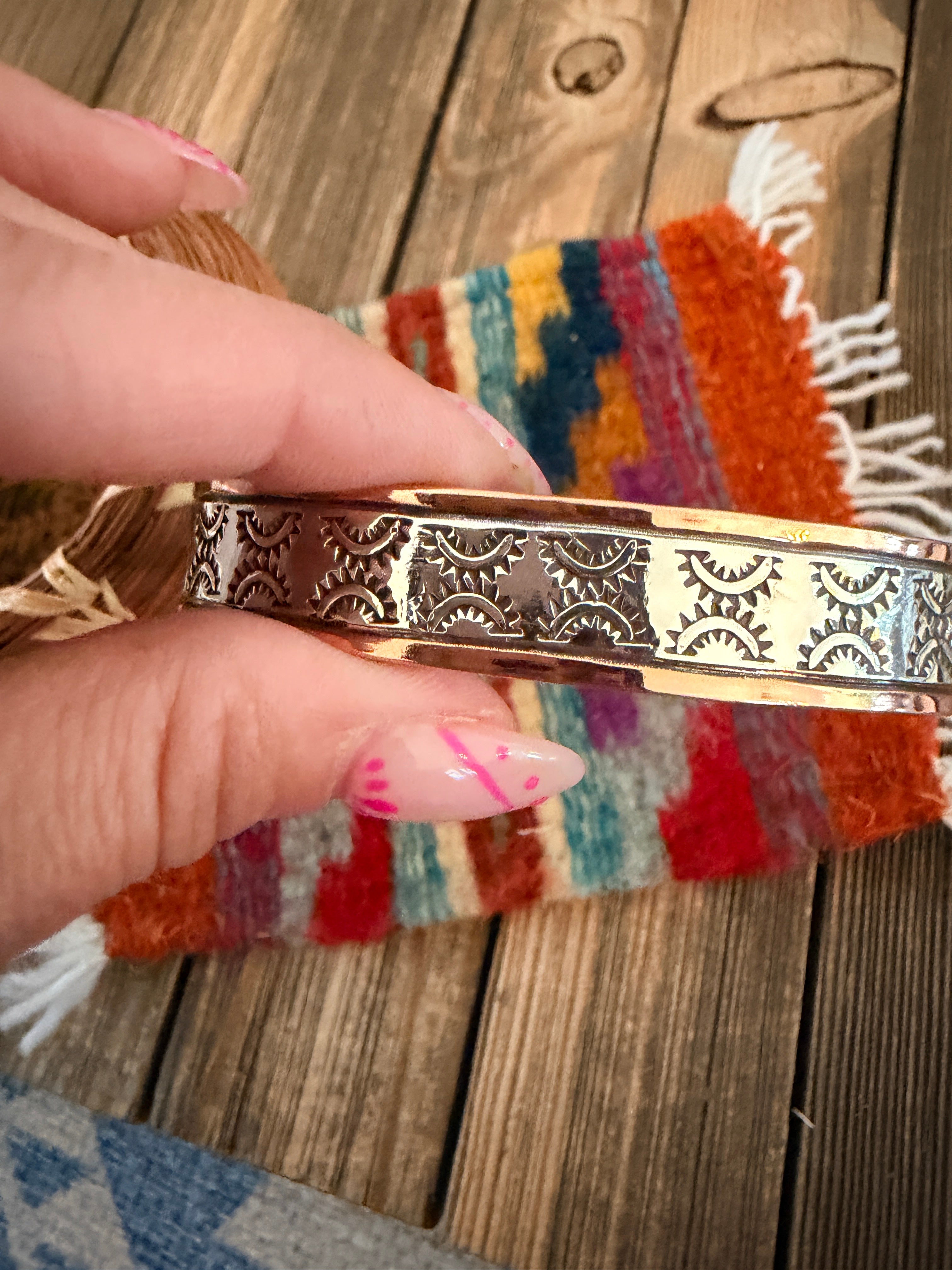 Handcrafted Copper & Sterling Silver Cuff Bracelet
