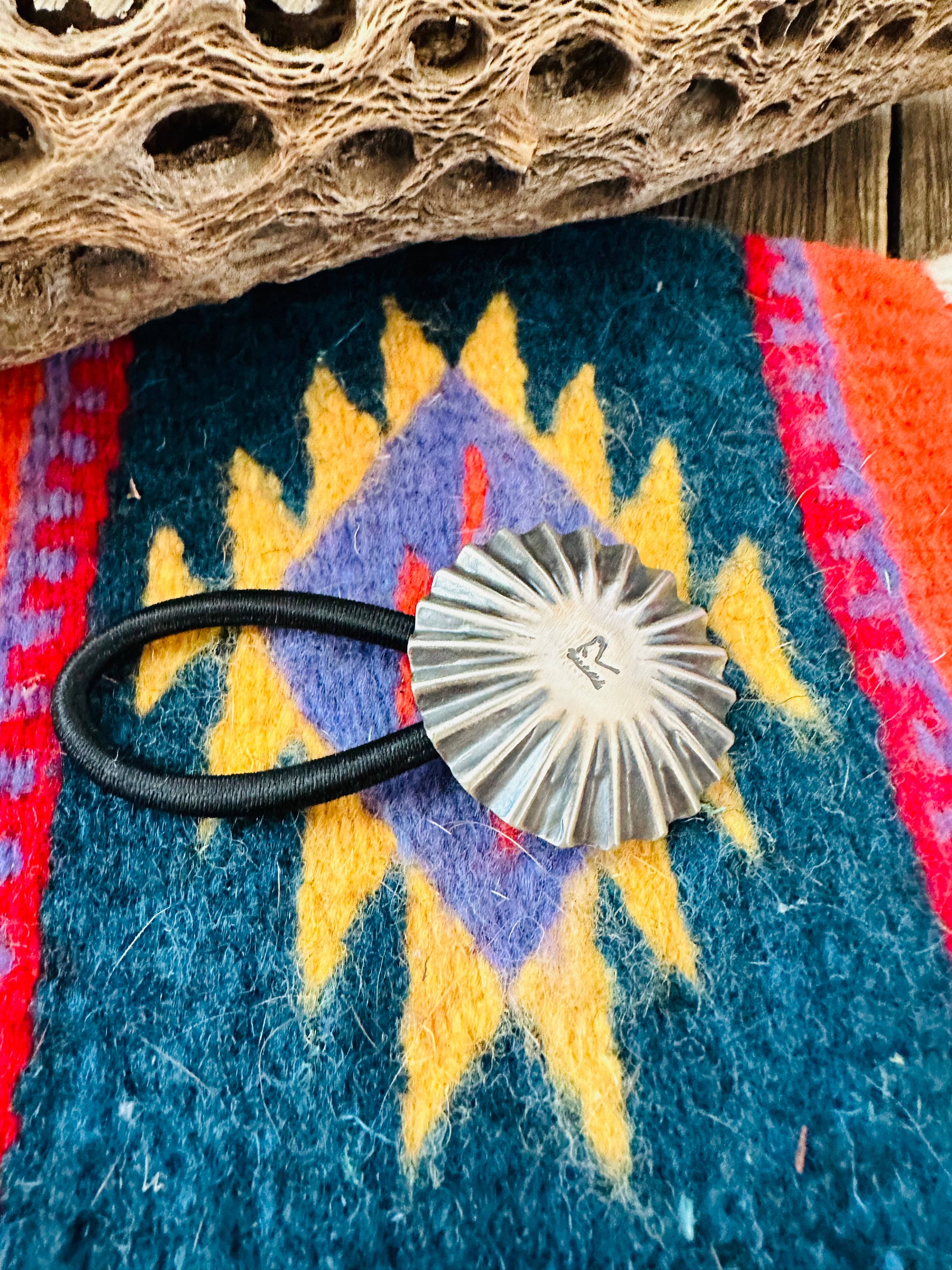 Handcrafted Sterling Silver Hand Stamped Horse Hair Tie