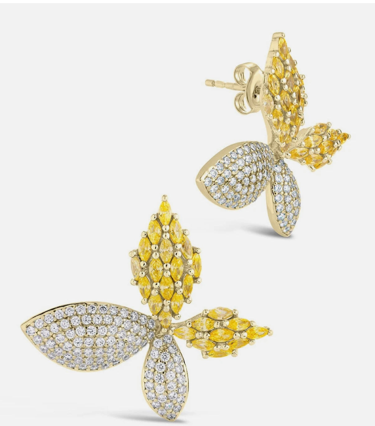 Heidi CZ Flower Gold Plated Stud Earrings