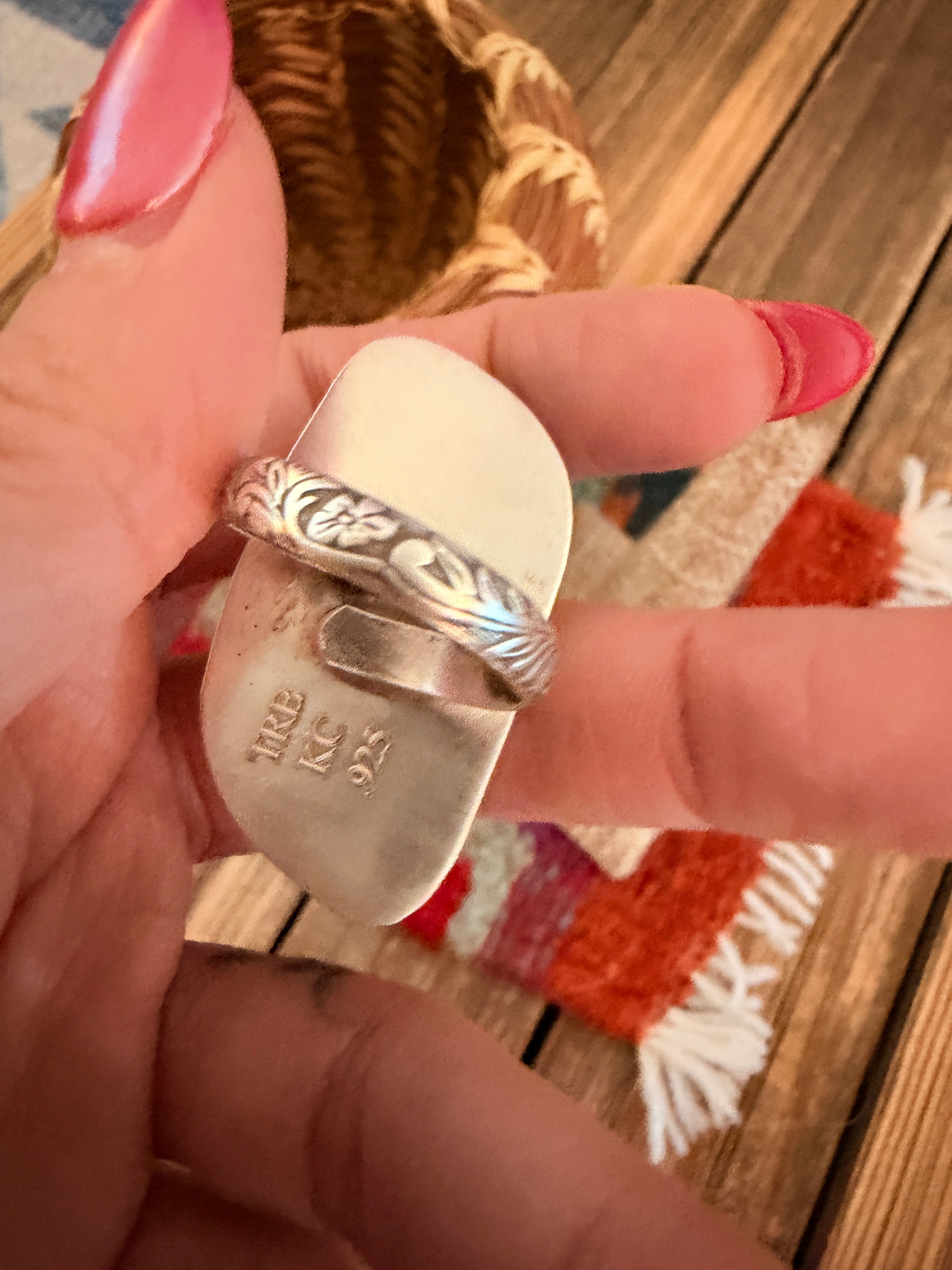Handmade Sterling Silver and Charoite Adjustable Ring