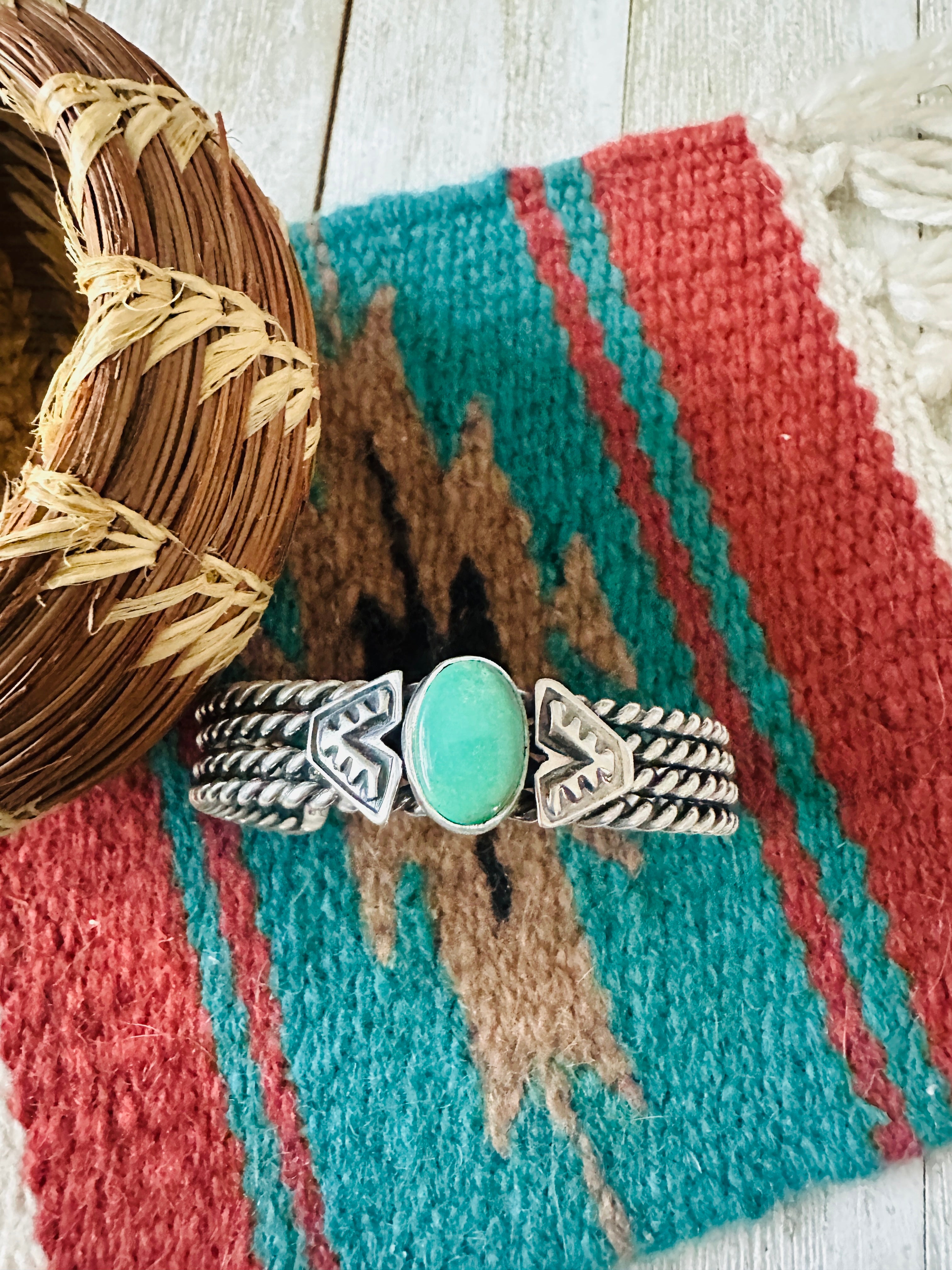 Handcrafted Sterling Silver & Turquoise Cuff Bracelet