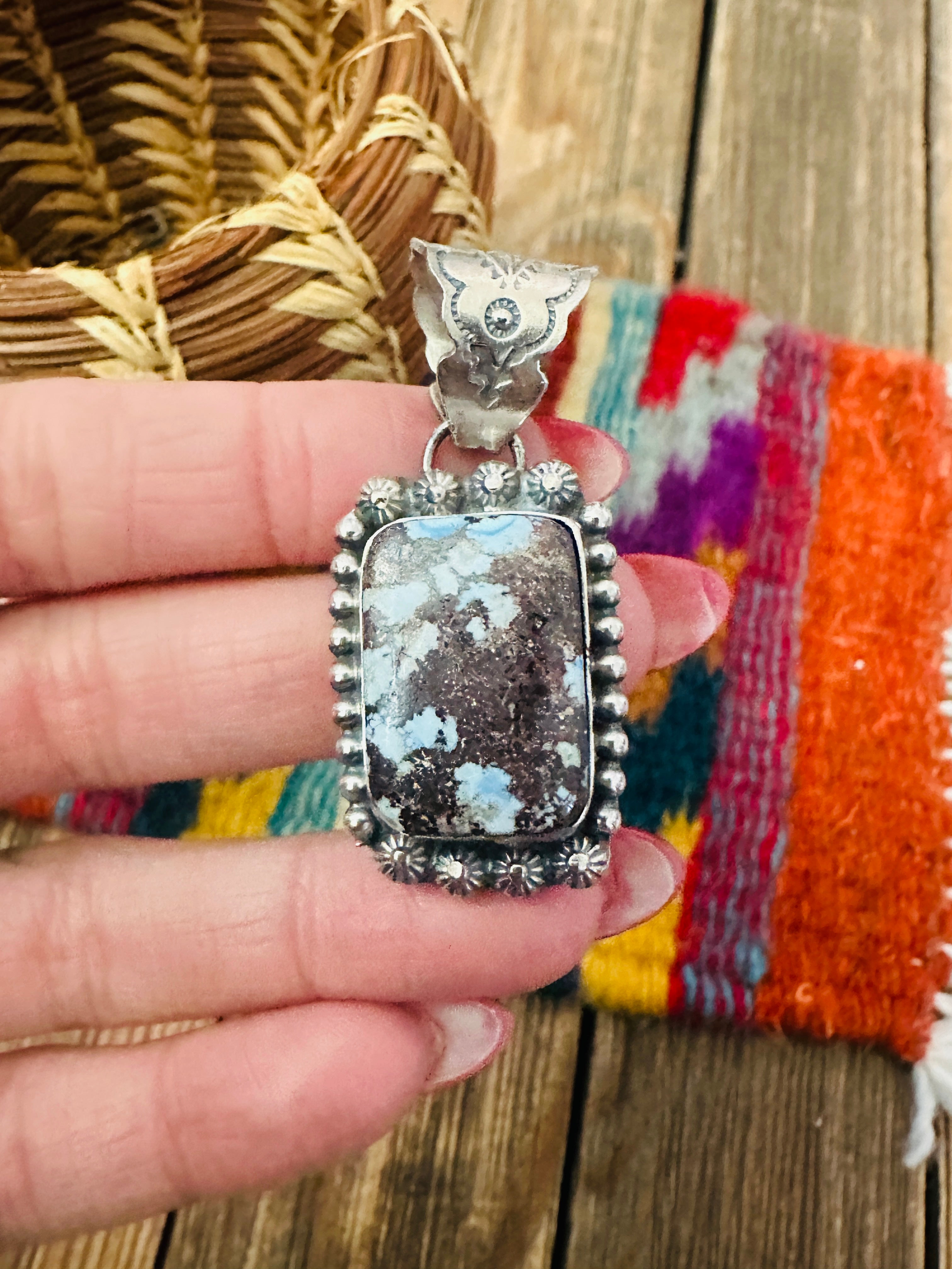 Handcrafted Sterling Silver & Golden Hills Turquoise Pendant