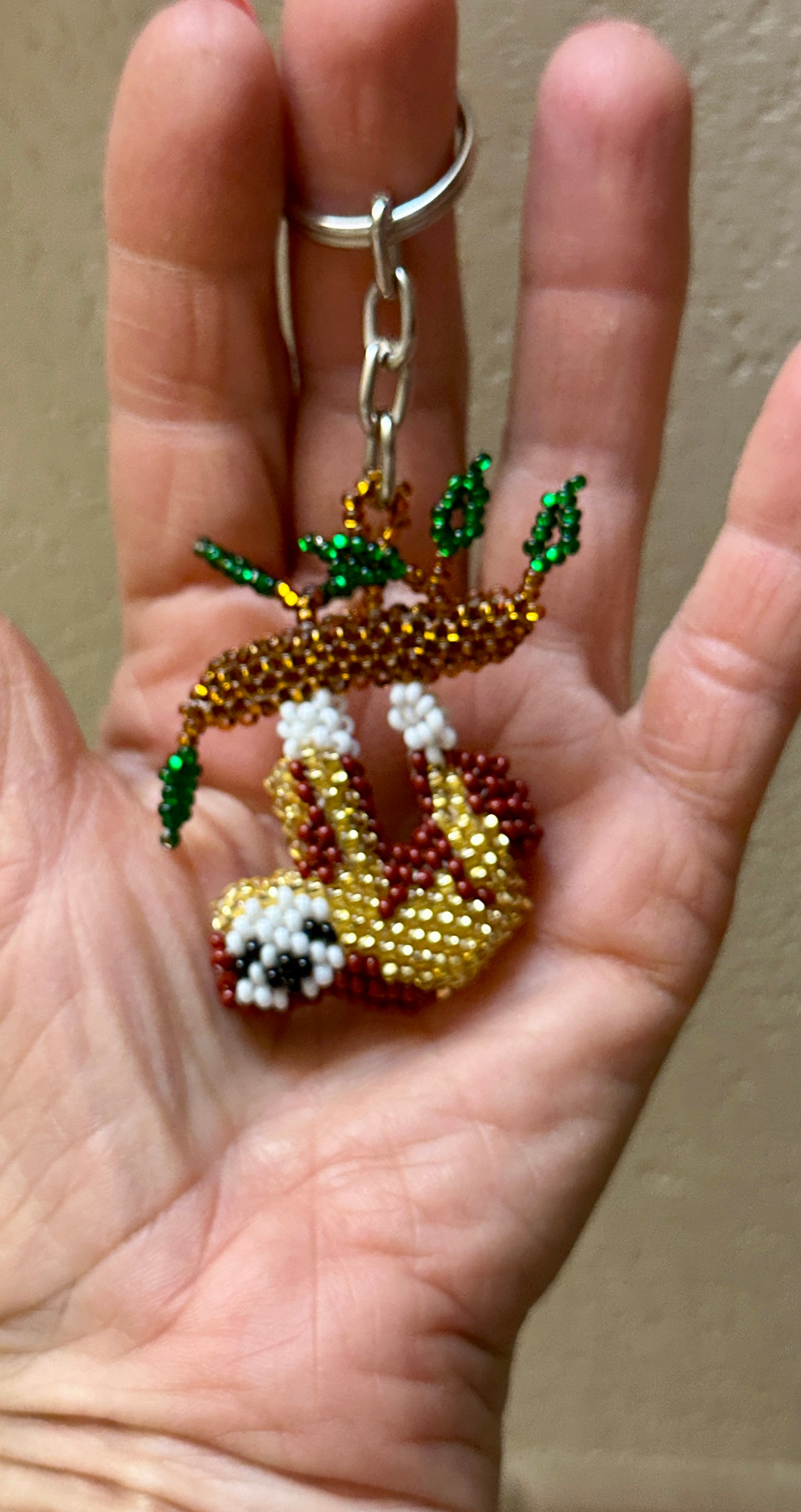 Handmade Beaded Sloth Keychain