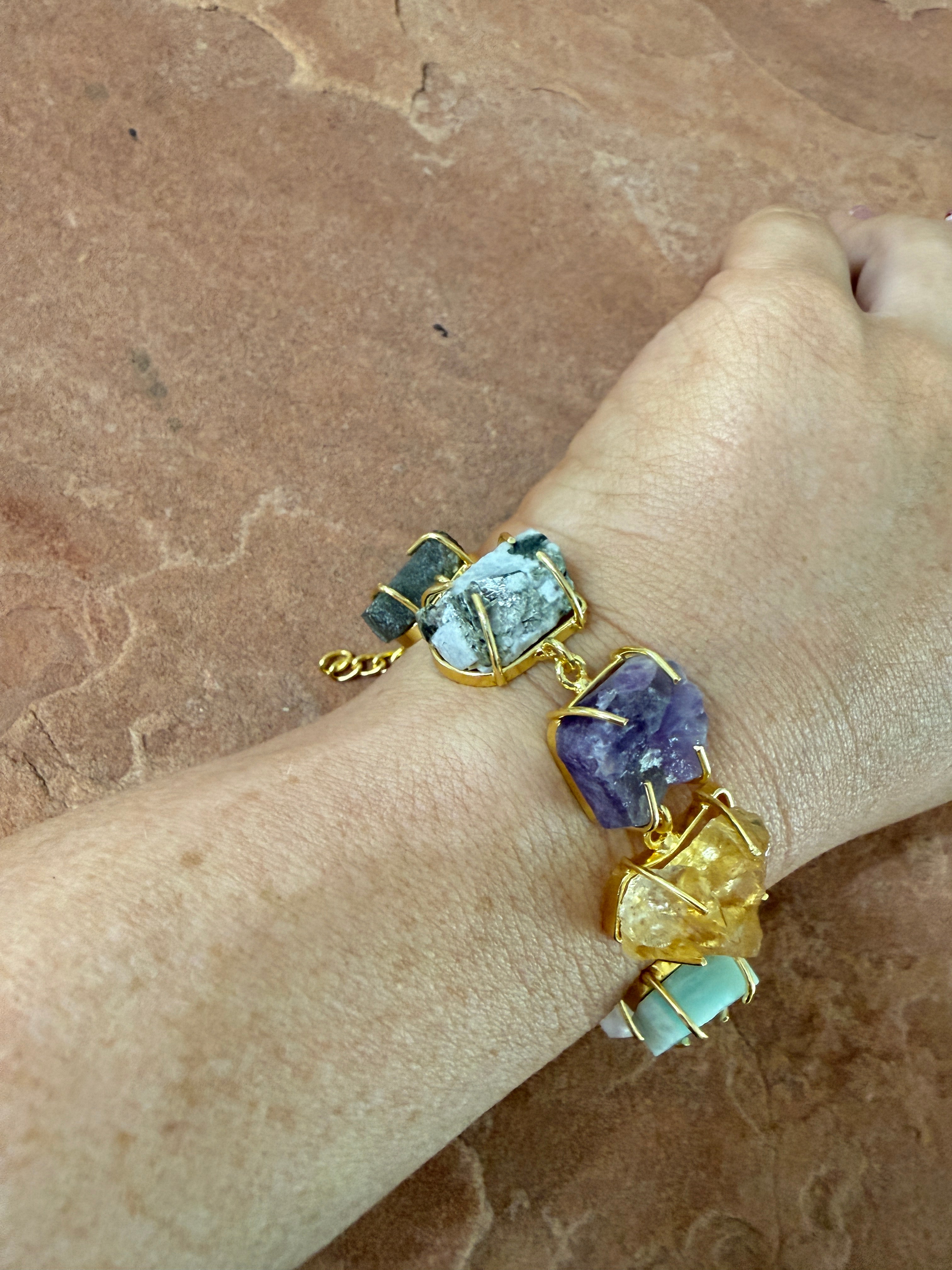 “The Golden Collection” Moonlight Harmony Handmade Gold Plated Gemstone Bracelets style 1