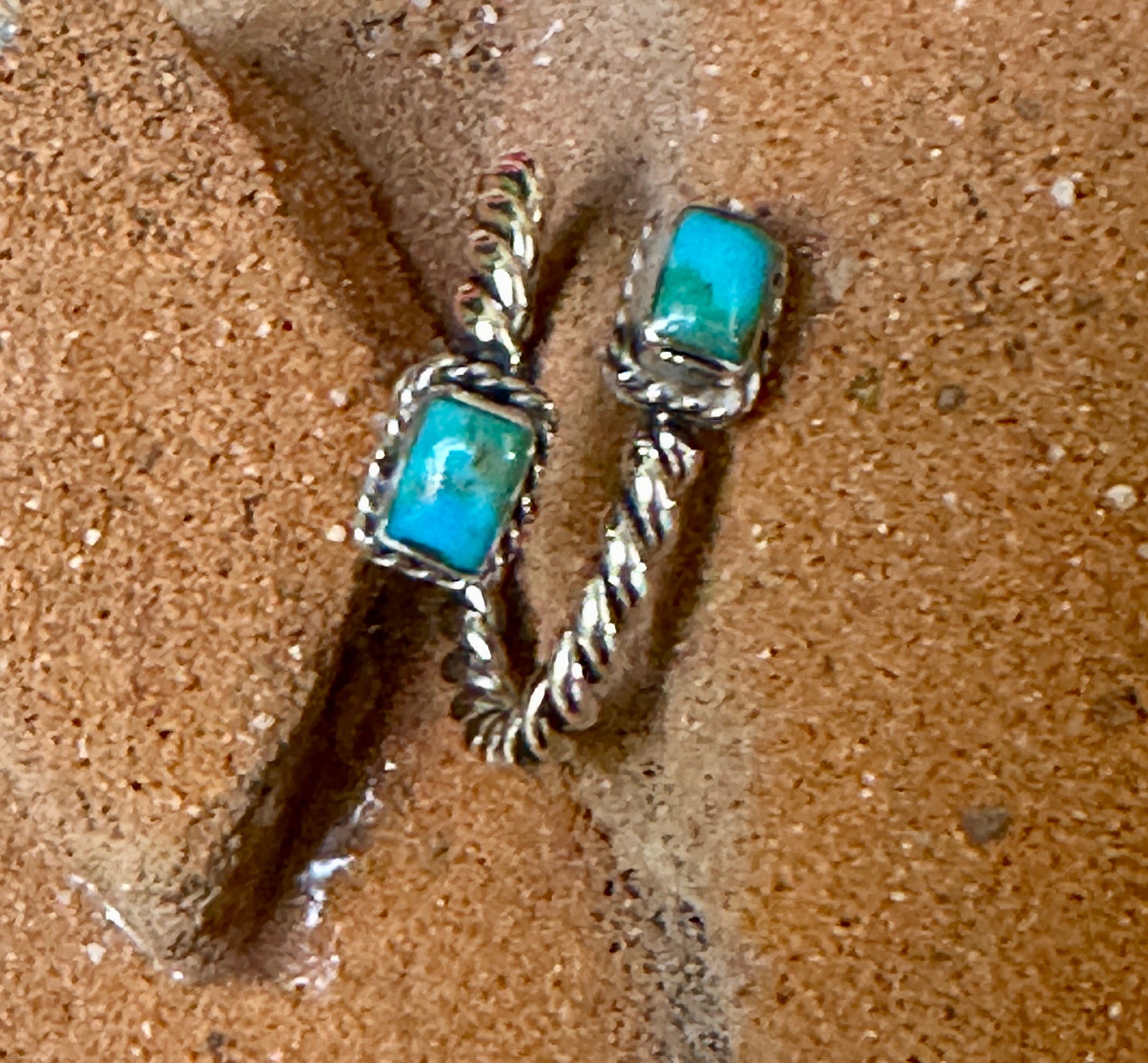 Turquoise 2 Stone Sterling Silver Adjustable Ring
