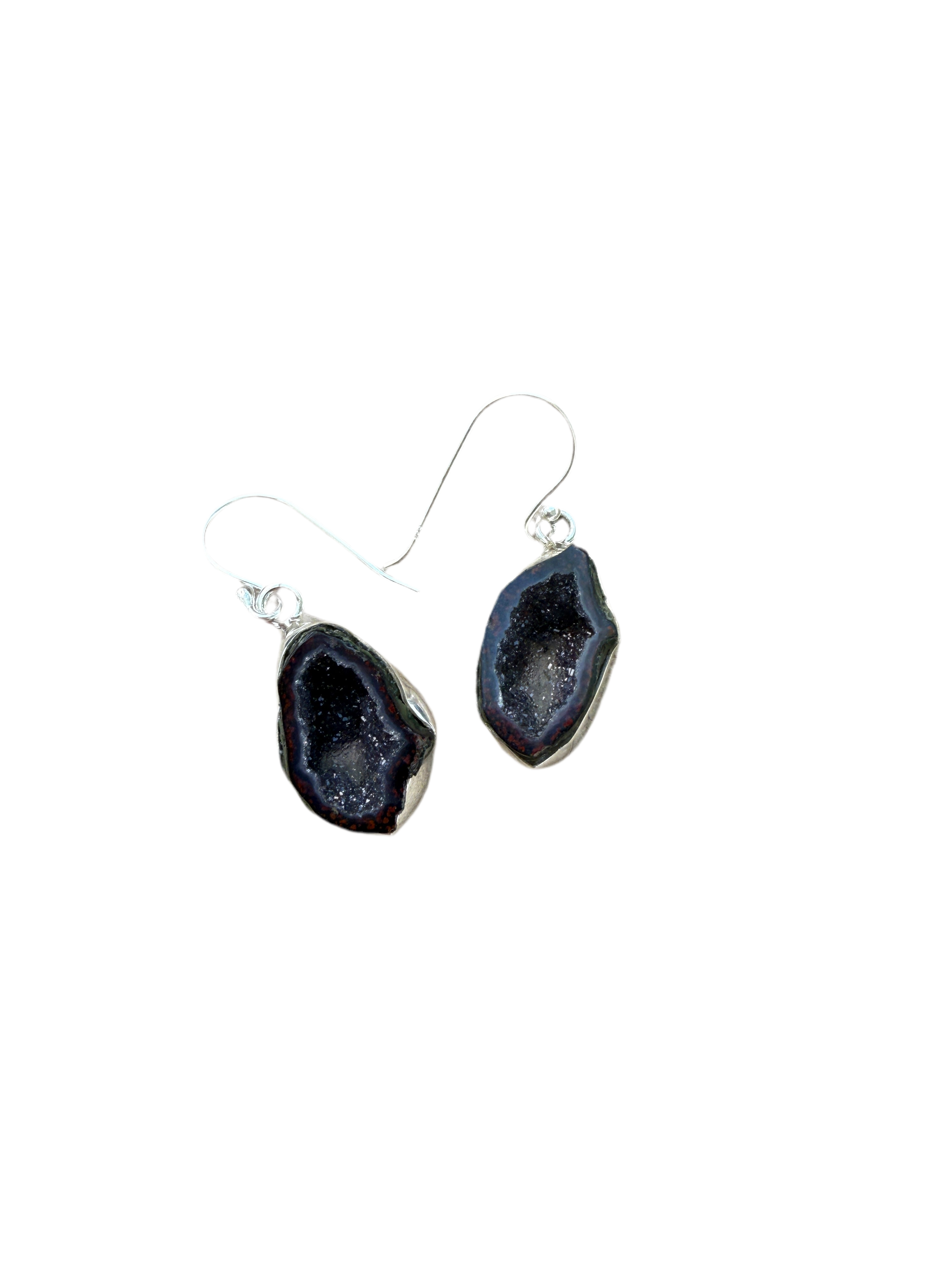 Handmade Sterling Silver & Druzy Dangle Earrings