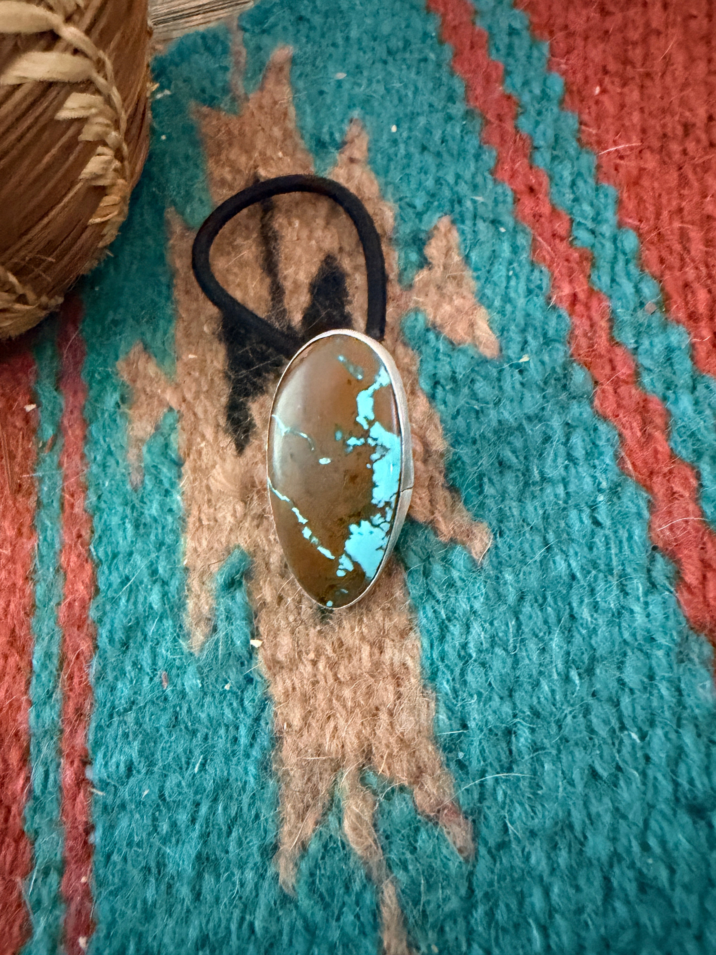 Handcrafted Turquoise & Sterling Silver Hair Tie Charm