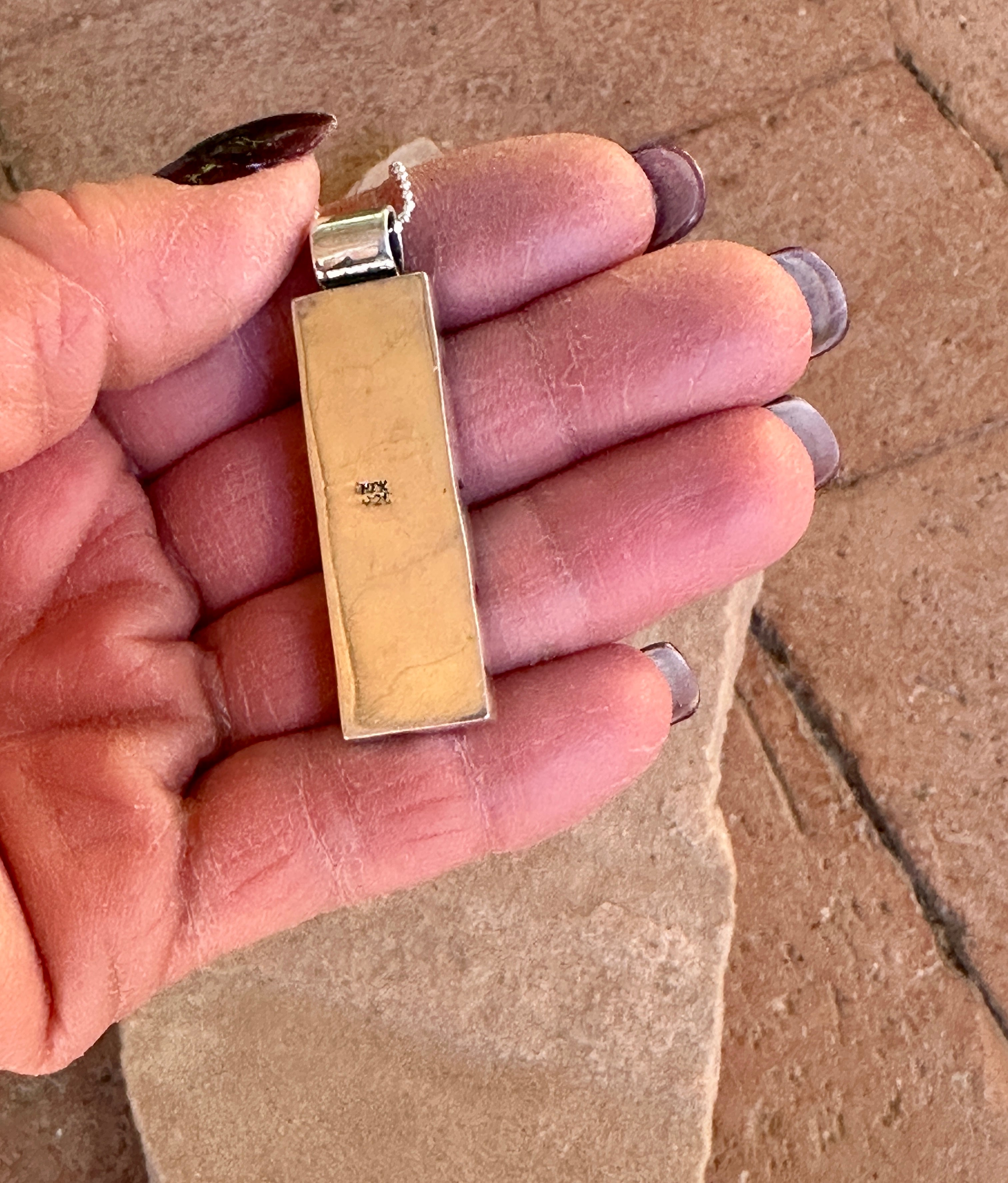 Slim Tejano Mosaic Pendant Necklace