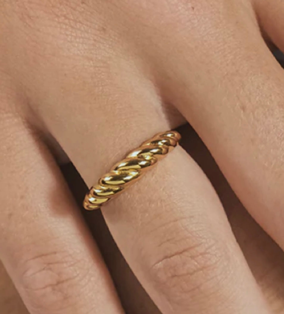 Gold Plated Twist Band Ring