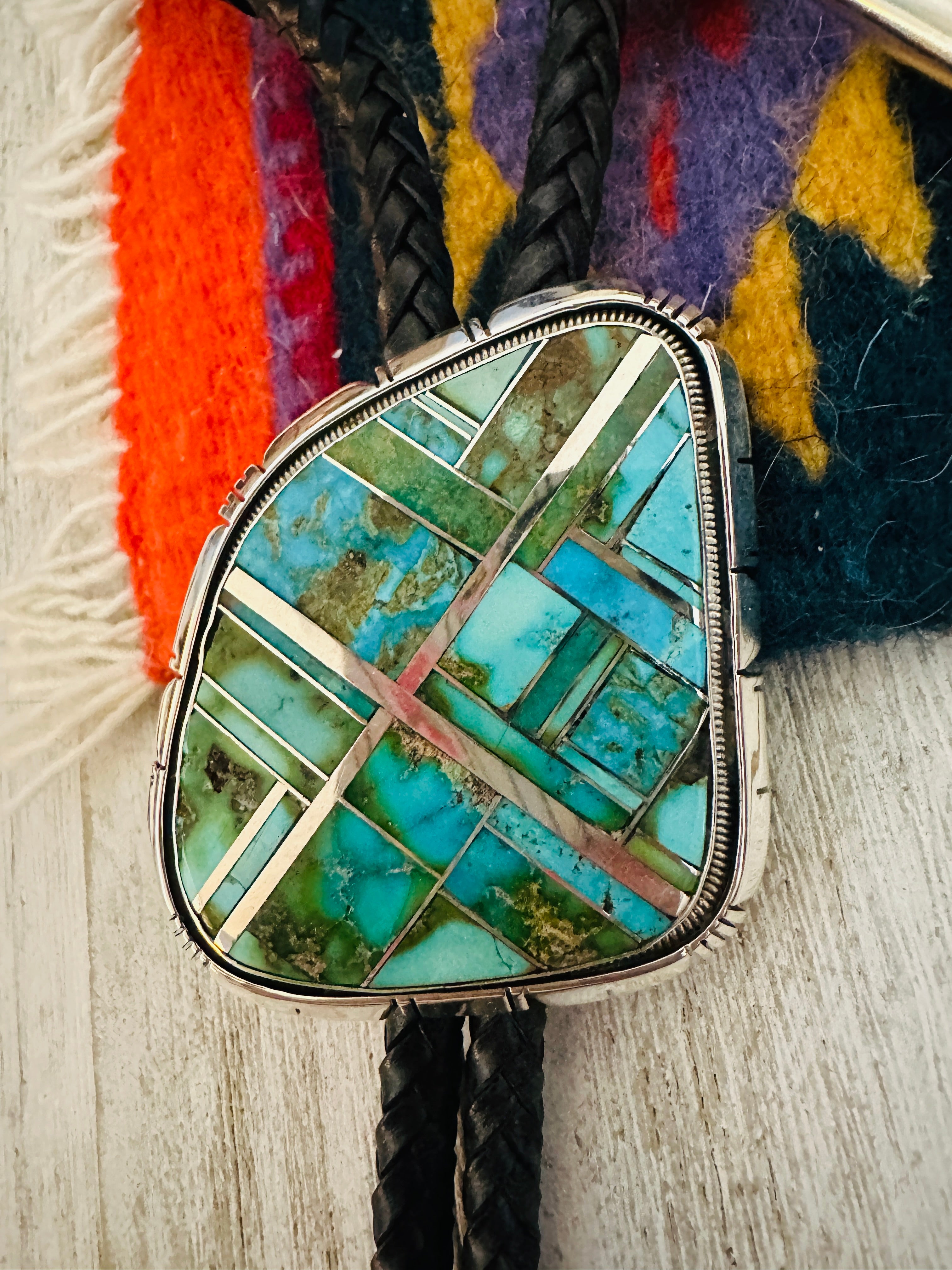 Handcrafted Sterling Silver & Sonoran Mountain Turquoise Bolo Tie