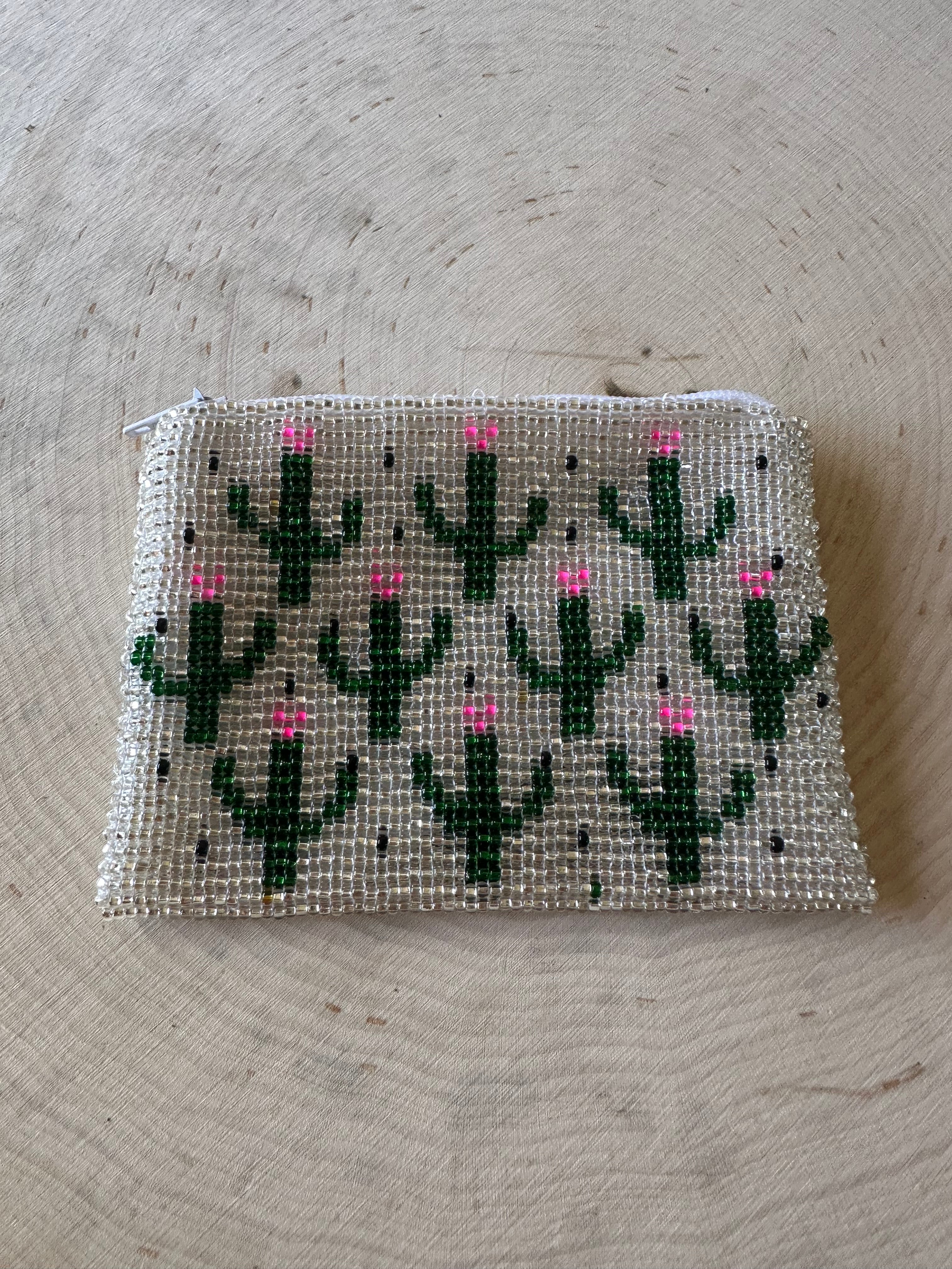 Handmade Beaded Saguaro Cactus Coin Purse