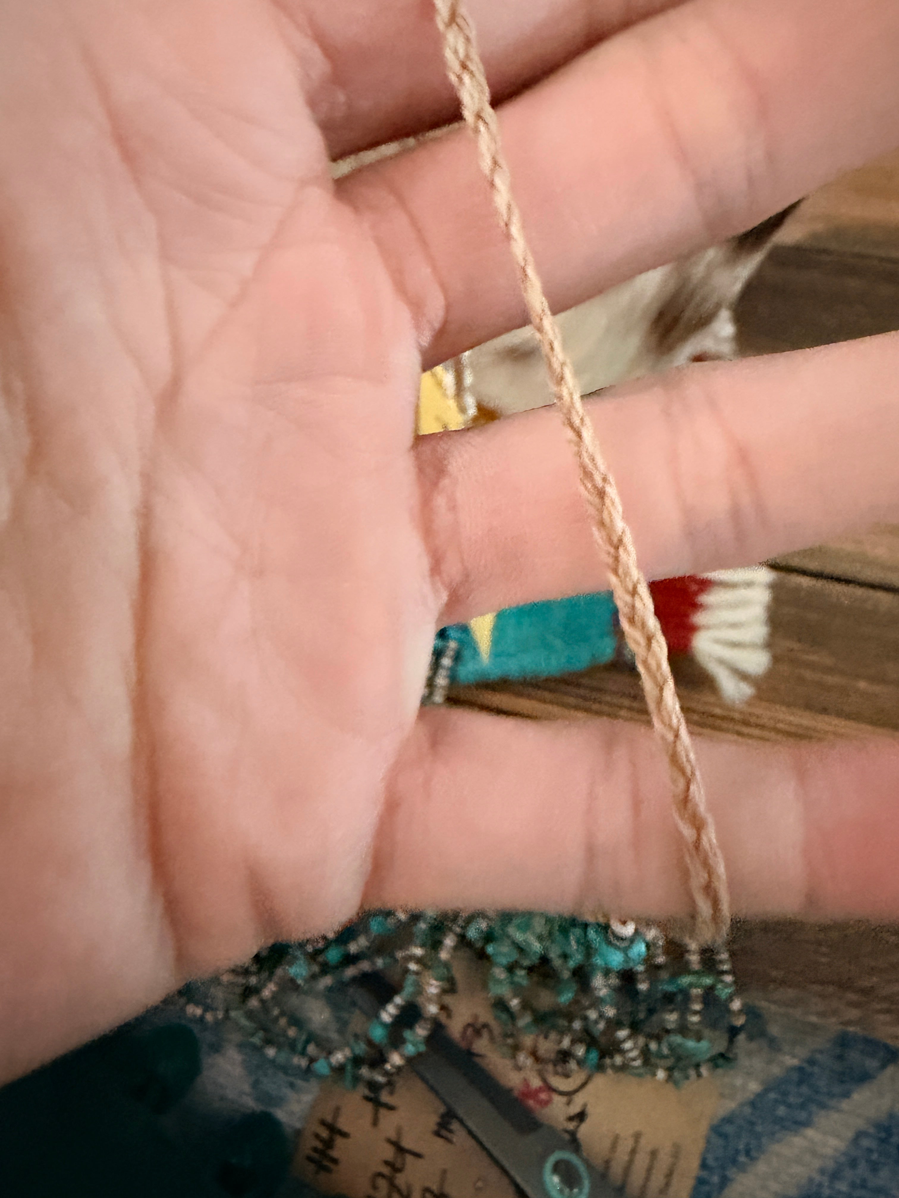 Old Pawn Handcrafted Turquoise & Heishi Shell Beaded 30” Necklace