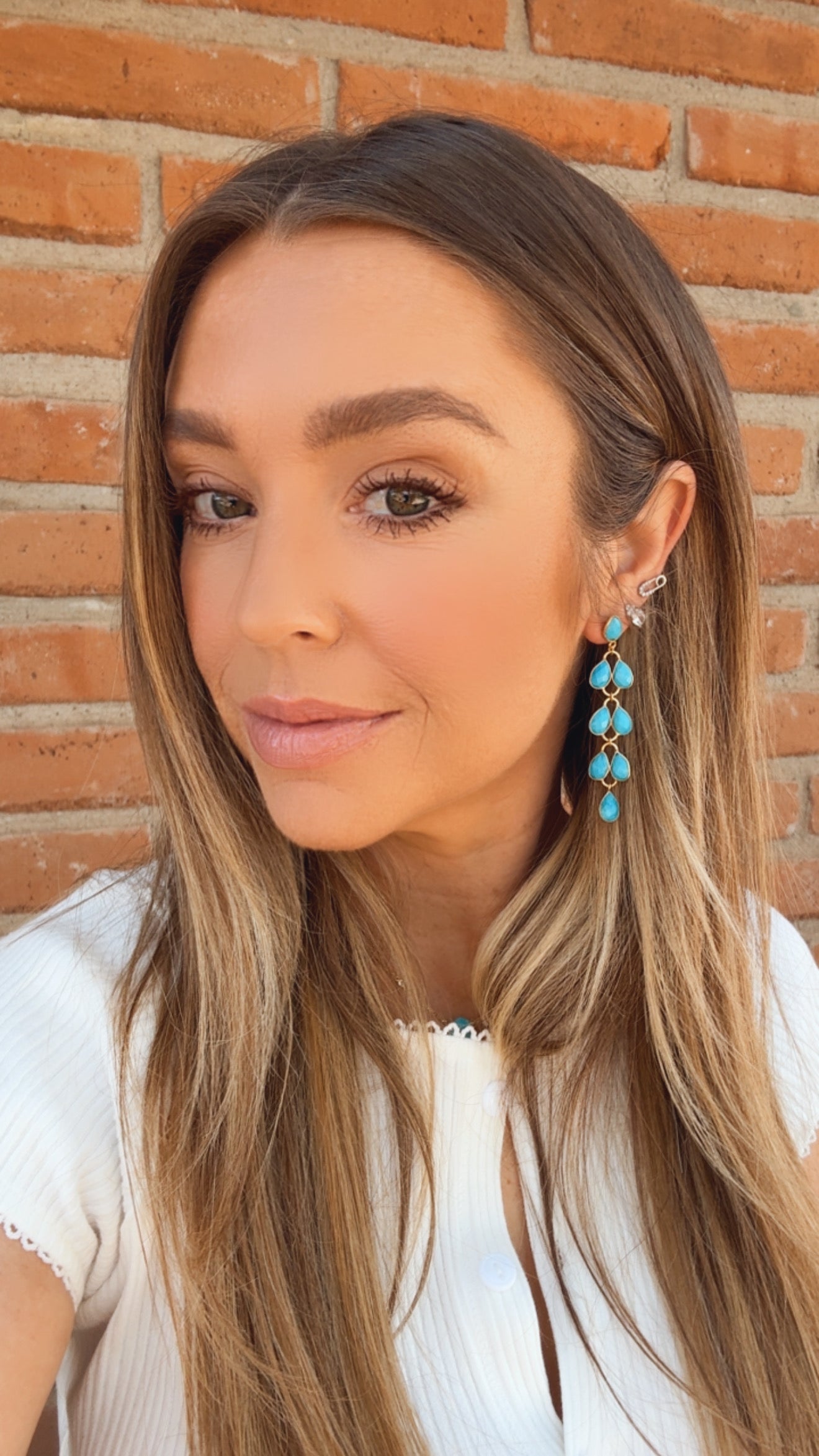 “The Golden Collection” BLUE CANYON Handmade Gold Plated Sterling Silver & Natural Turquoise Earrings